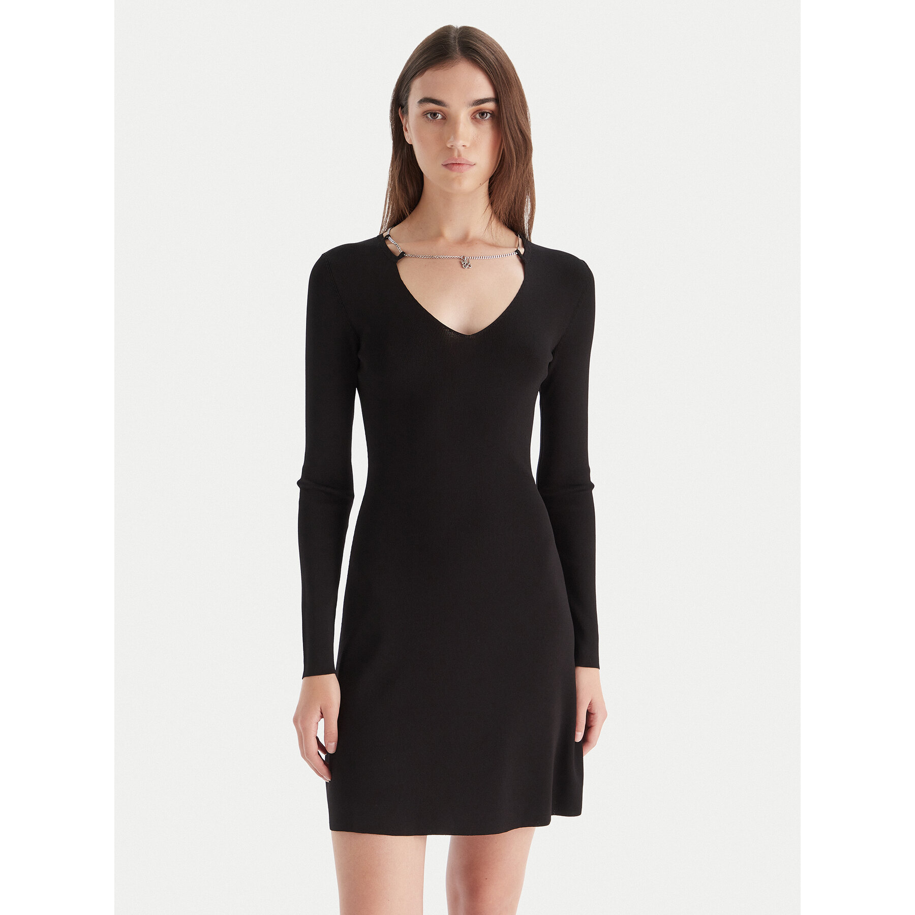 HUGO Sukienka dzianinowa Sibery 50548244 Czarny Slim Fit