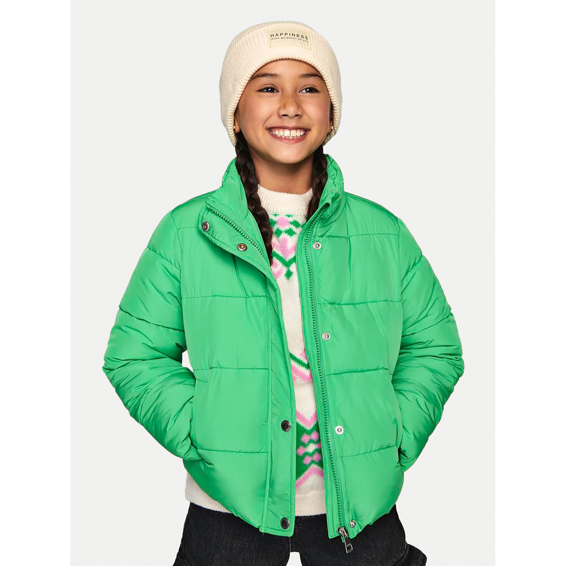 Kids ONLY Kurtka zimowa 15325707 Zielony Regular Fit
