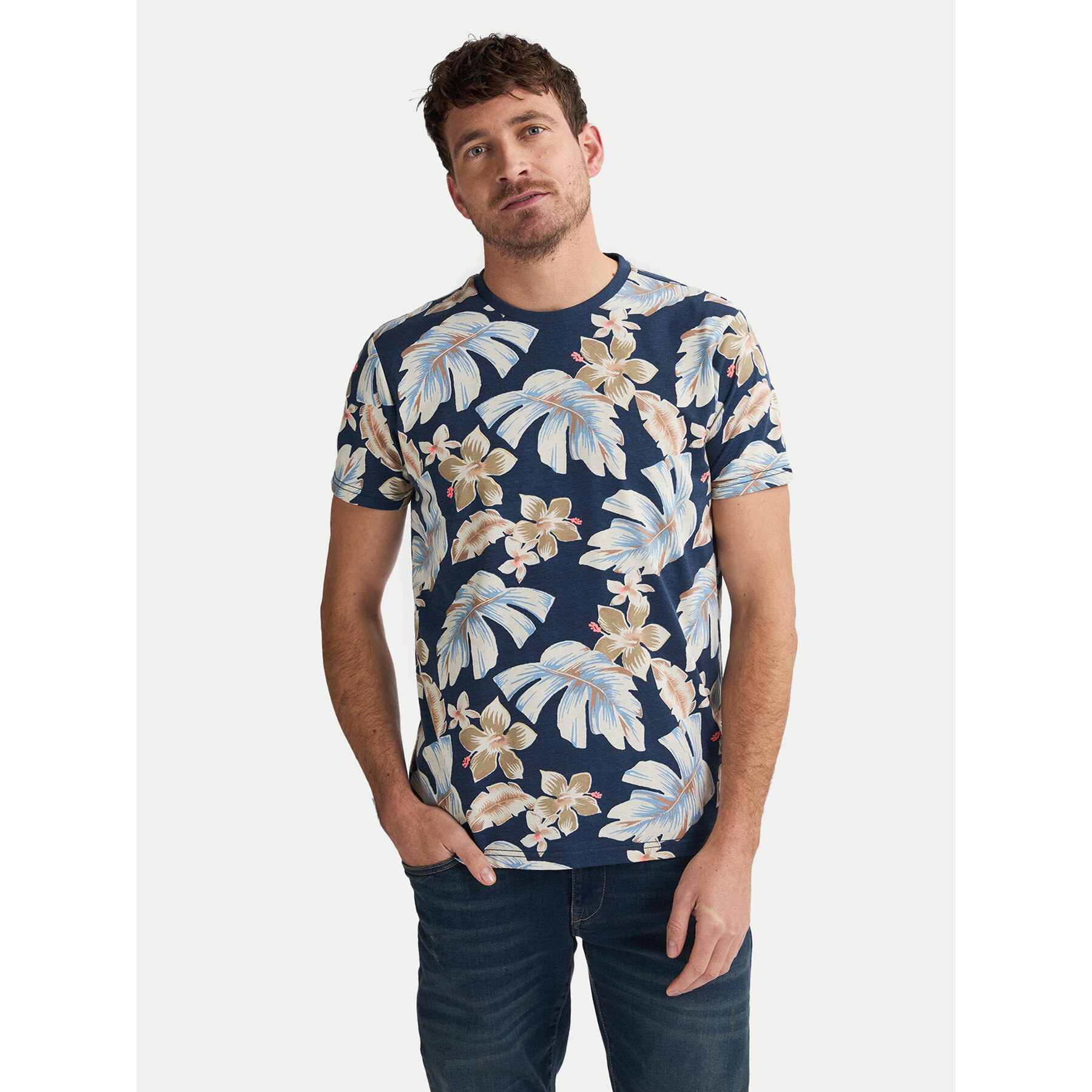 Petrol Industries T-Shirt M-1050-TSR655 Granatowy Regular Fit