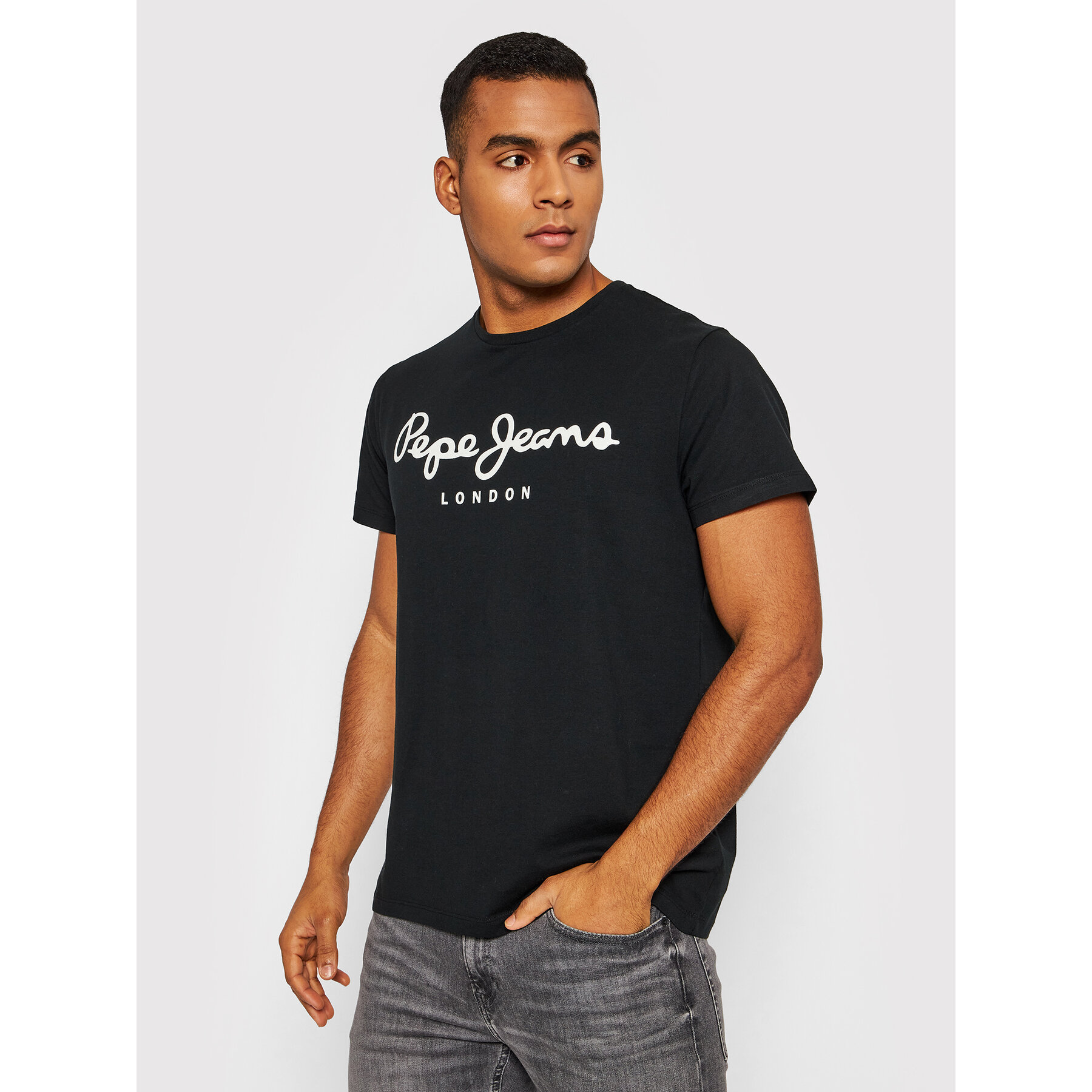Pepe Jeans T-Shirt Original PM508210 Czarny Slim Fit