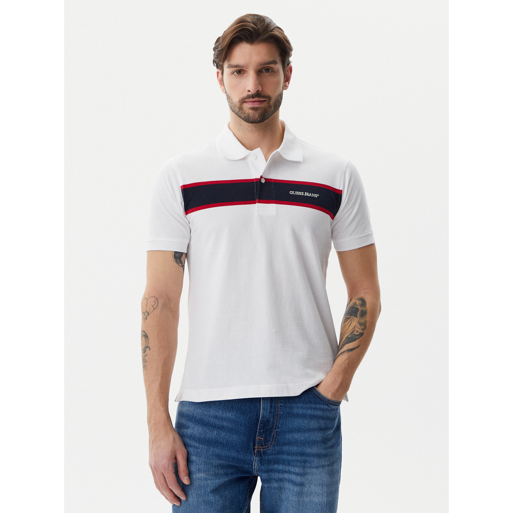 Guess Jeans Polo M5GP29 KCJV1 Biały Regular Fit