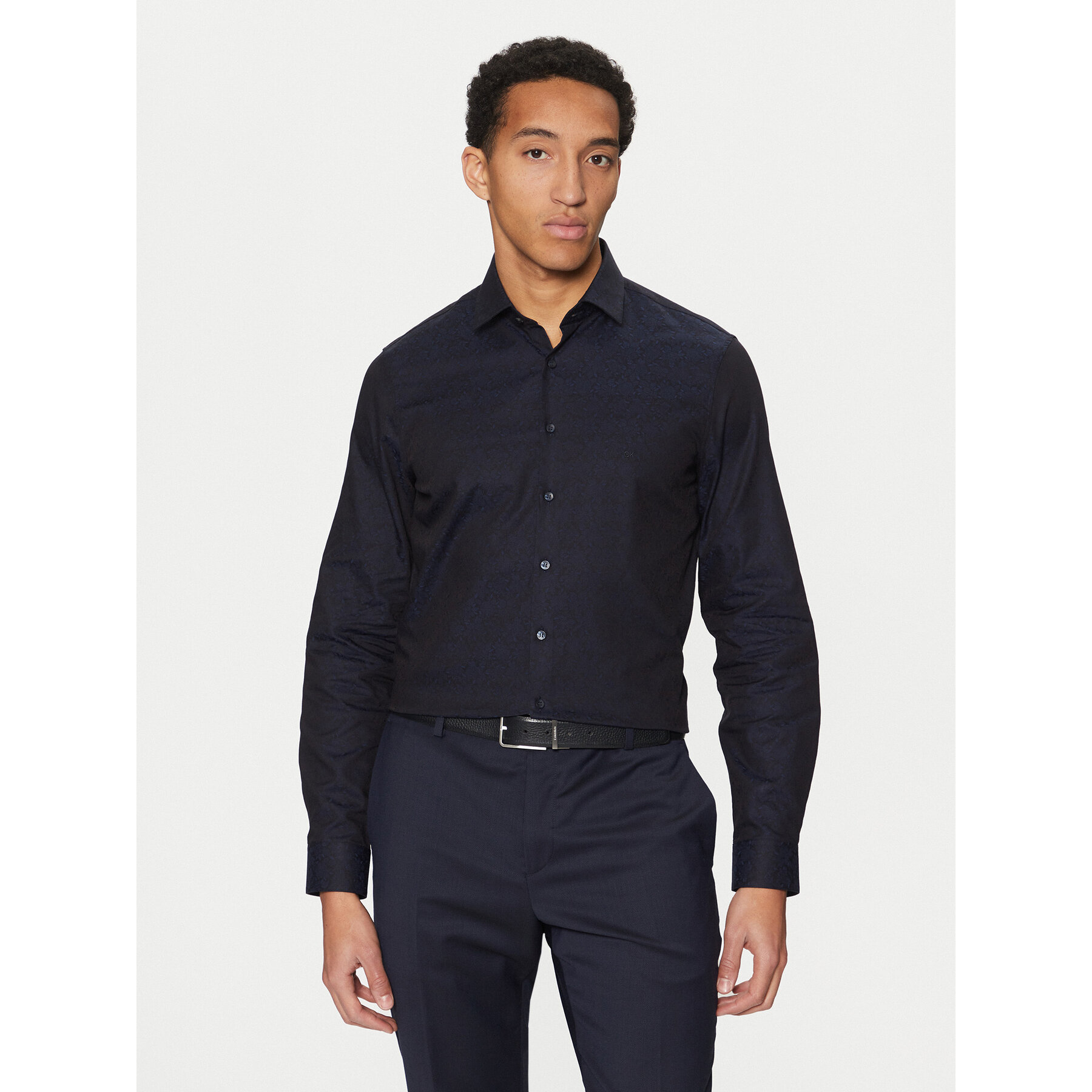 Calvin Klein Koszula K10K113840 Granatowy Slim Fit