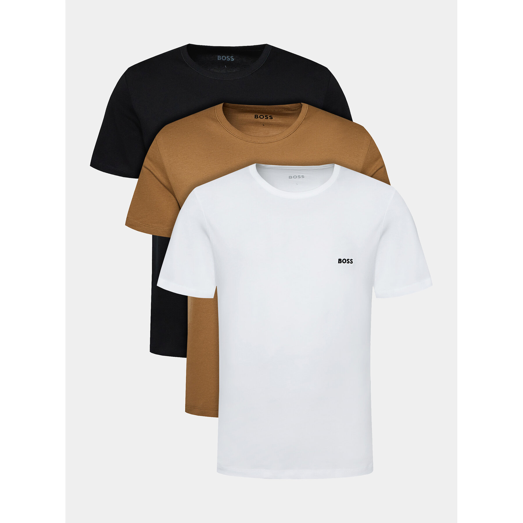 BOSS Komplet t-shirtów Tshirt Rn 3P Classic 50475284 Beżowy Regular Fit