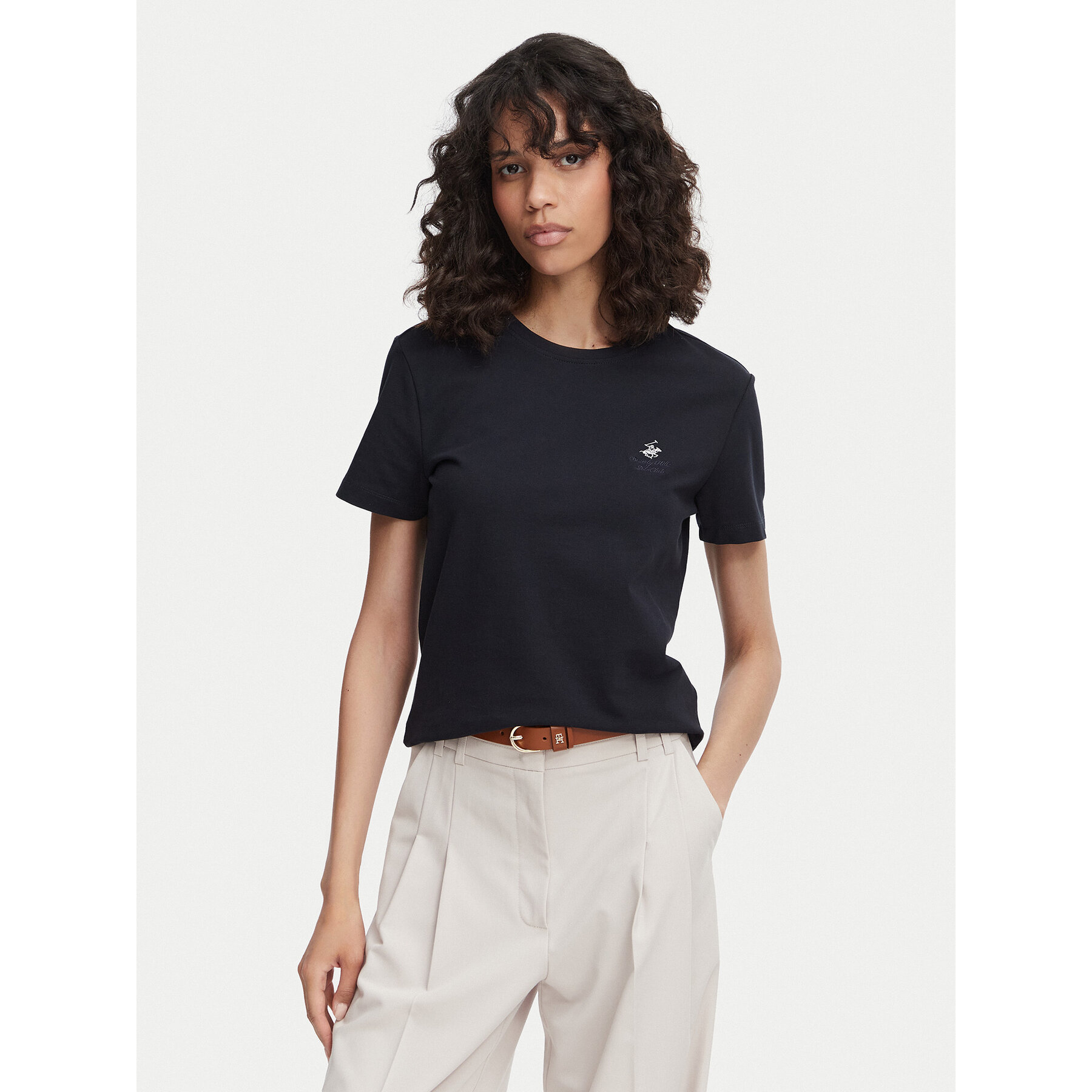 Beverly Hills Polo Club T-Shirt P-SS26W-TS516523 Granatowy Regular Fit
