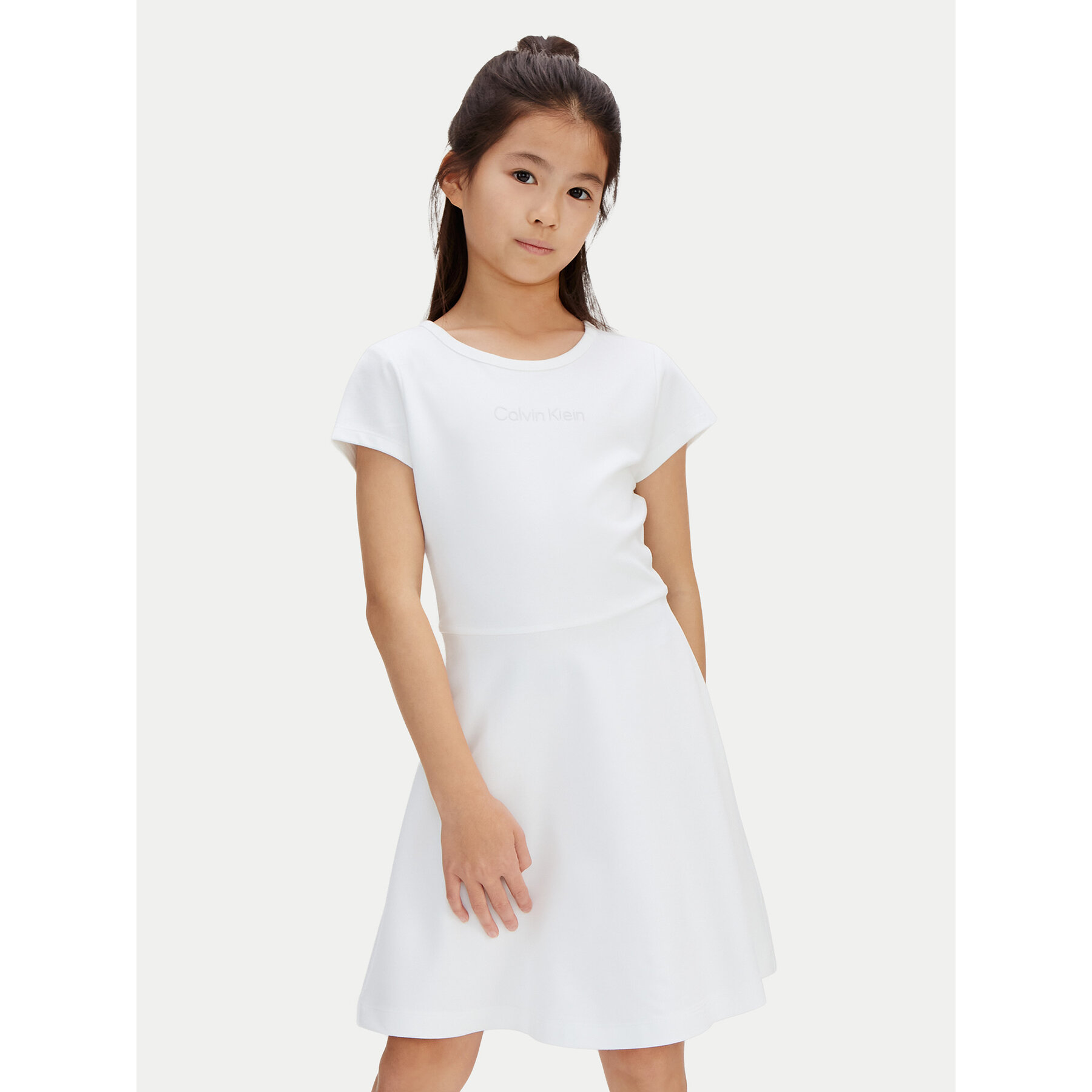 Calvin Klein Sukienka codzienna Skater LVCKSJH02G Biały Regular Fit