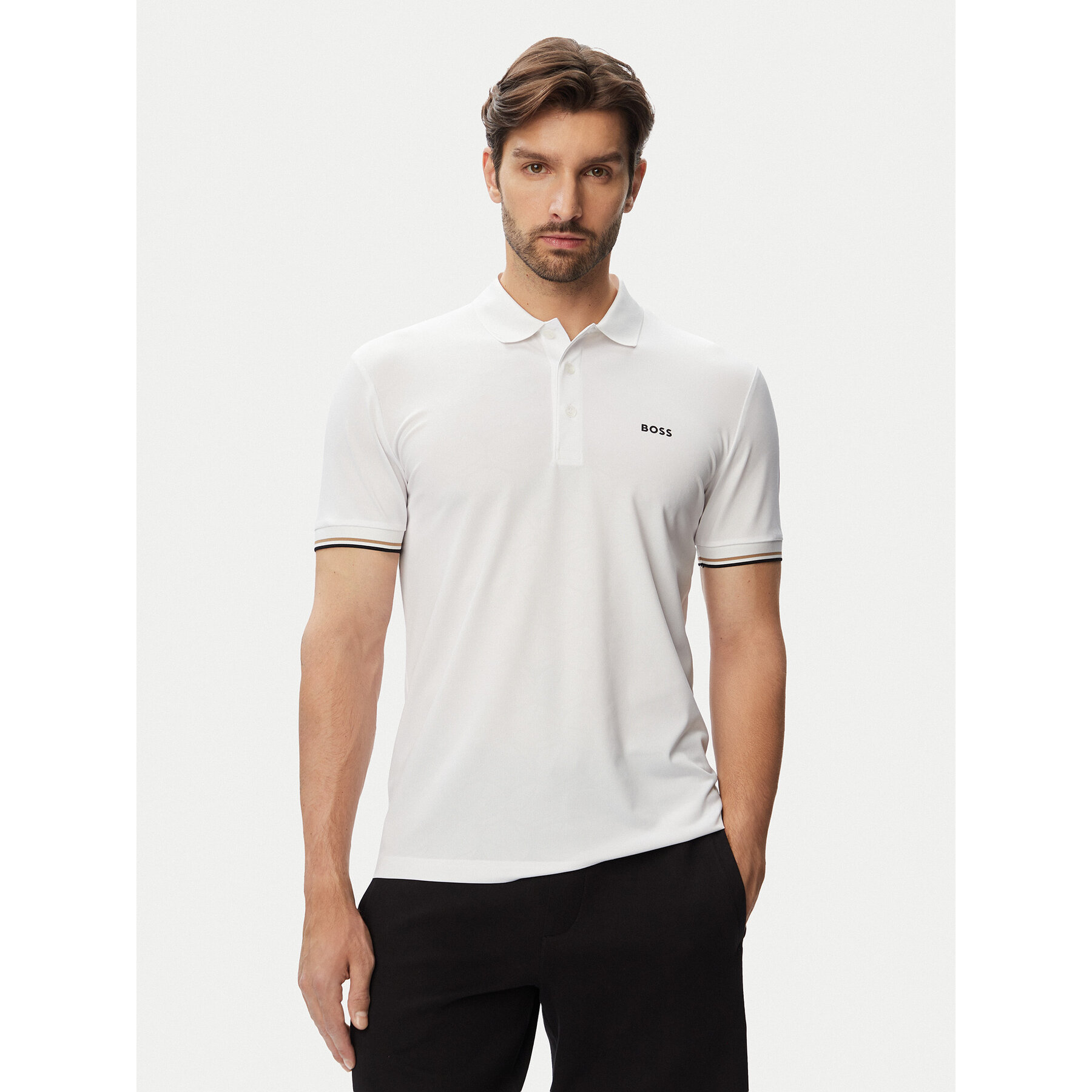 BOSS Polo Game 1 50564785 Biały Slim Fit