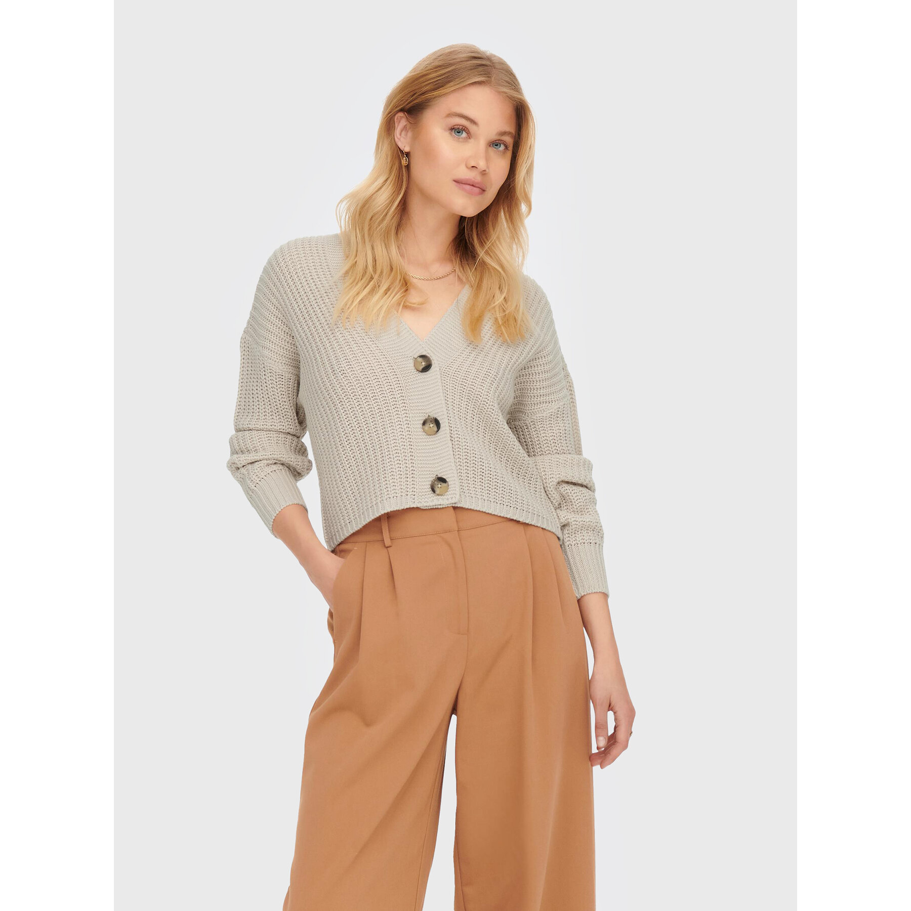 ONLY Kardigan Carol 15211521 Beżowy Relaxed Fit