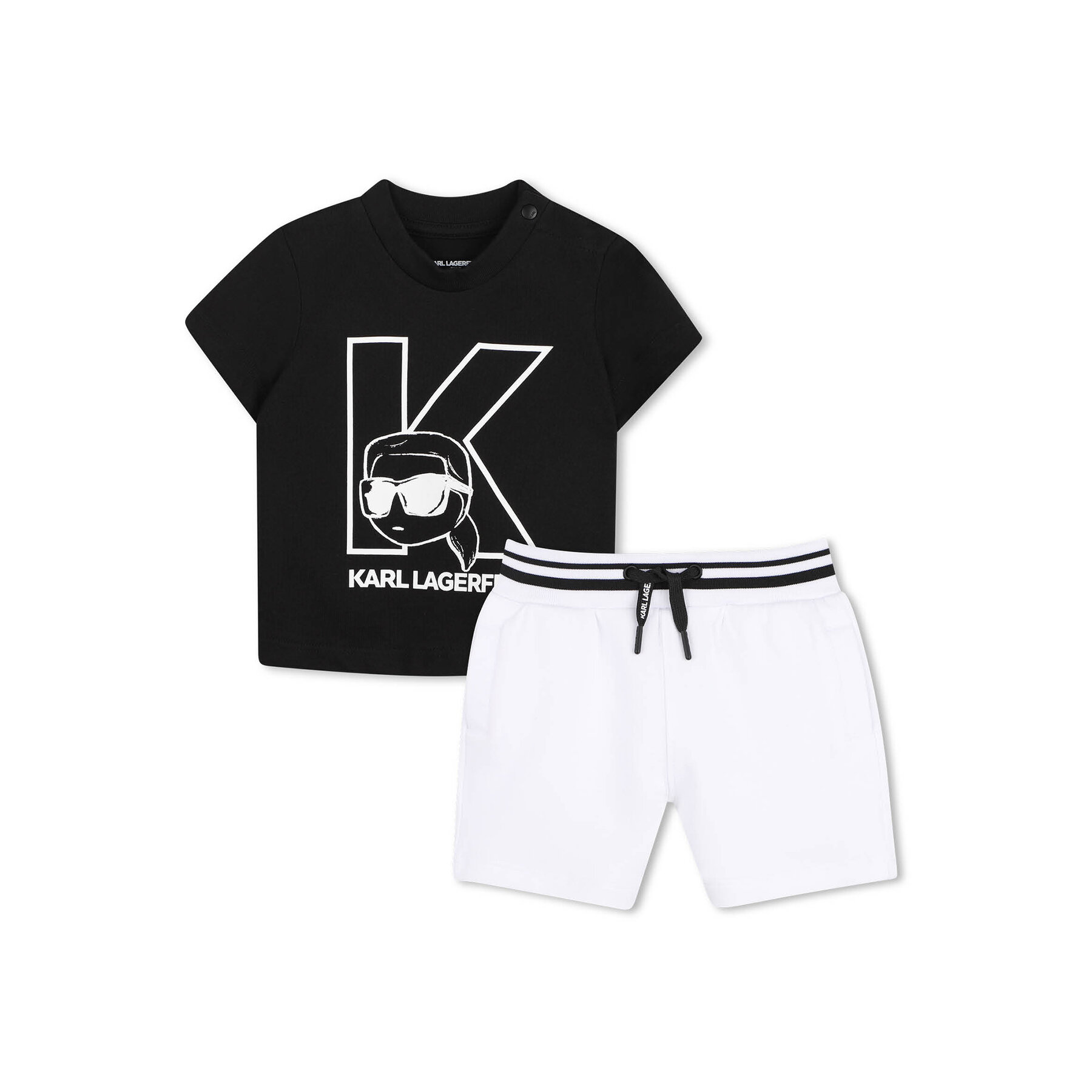 Karl Lagerfeld Kids Komplet t-shirt i spodenki Z31074 Czarny Regular Fit