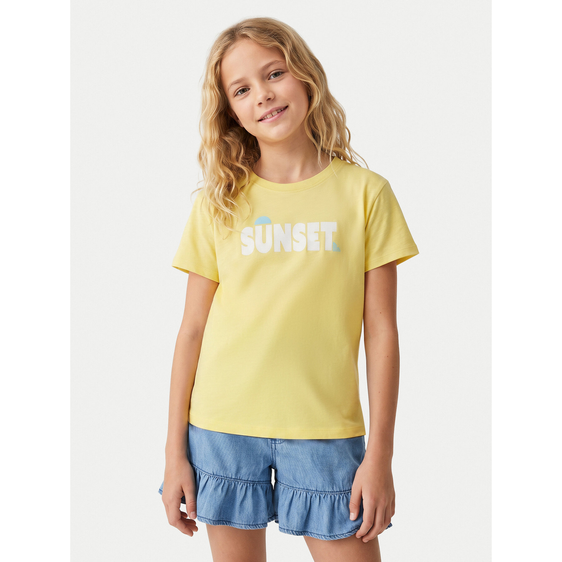 Roxy T-Shirt Orchid Art ERGZT04142 Żółty Regular Fit
