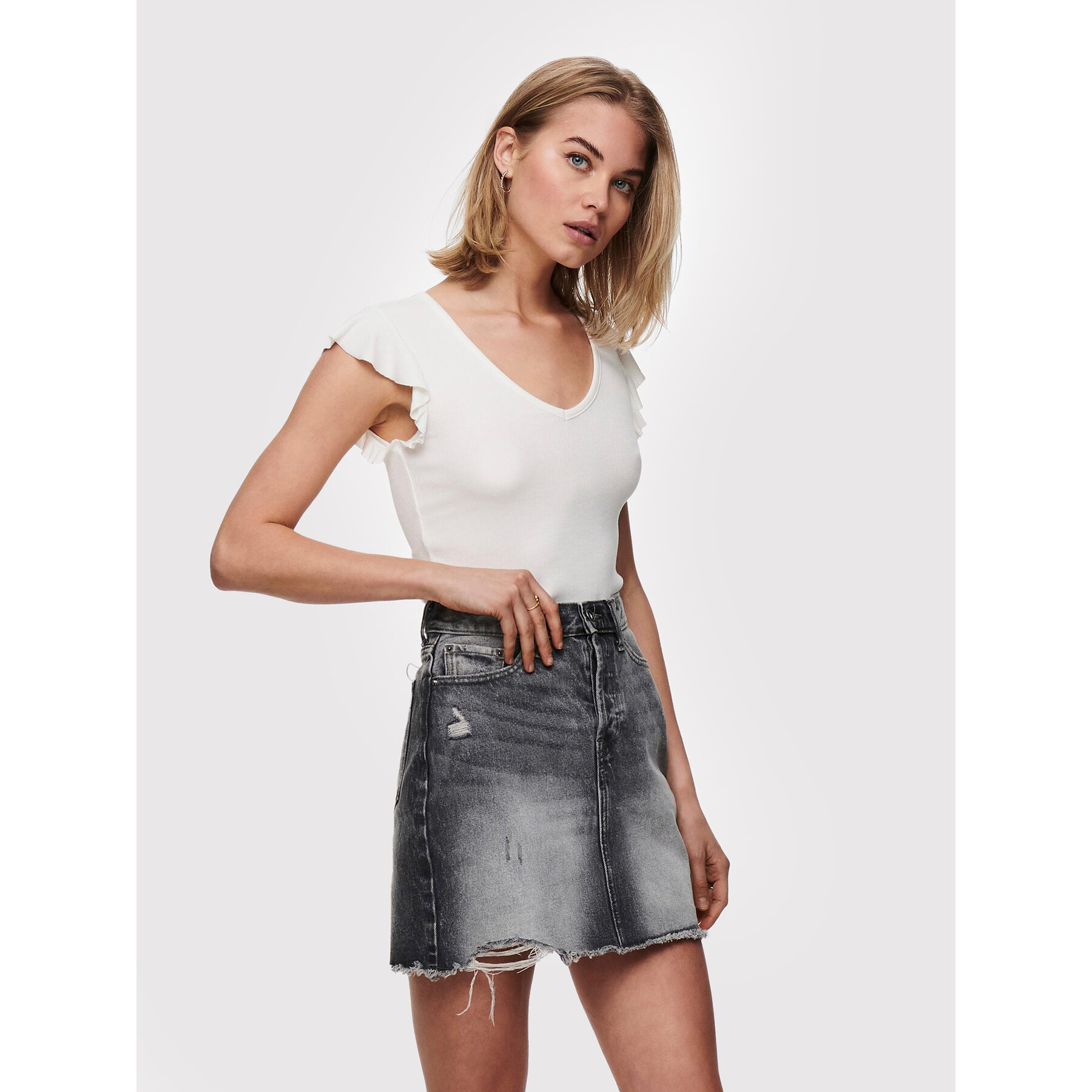 ONLY Bluzka Belia 15227187 Biały Regular Fit