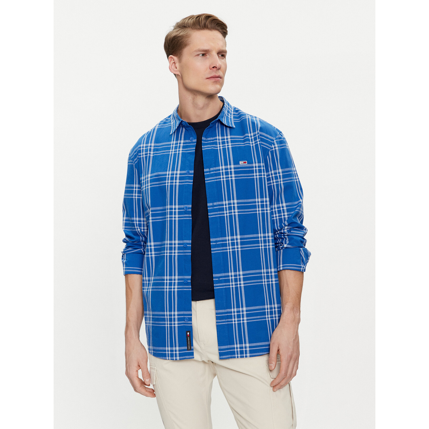 Tommy Jeans Koszula Poplin DM0DM18968 Niebieski Regular Fit