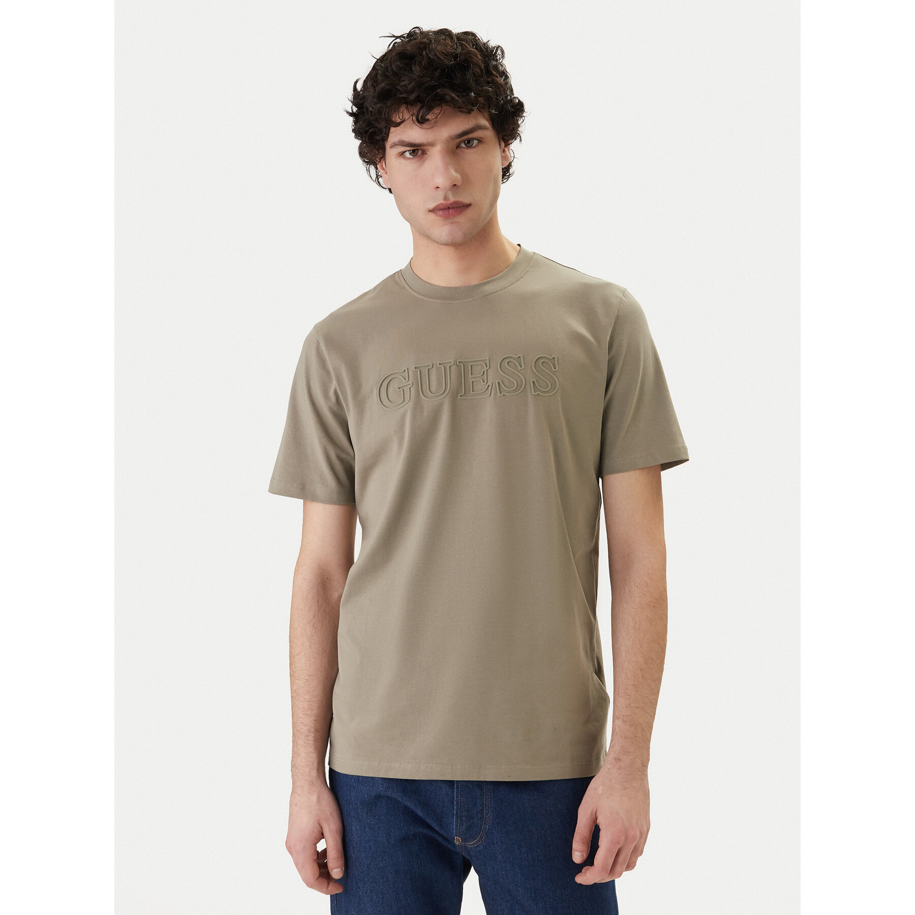 Guess T-Shirt Z2YI11 J1314 Khaki Regular Fit