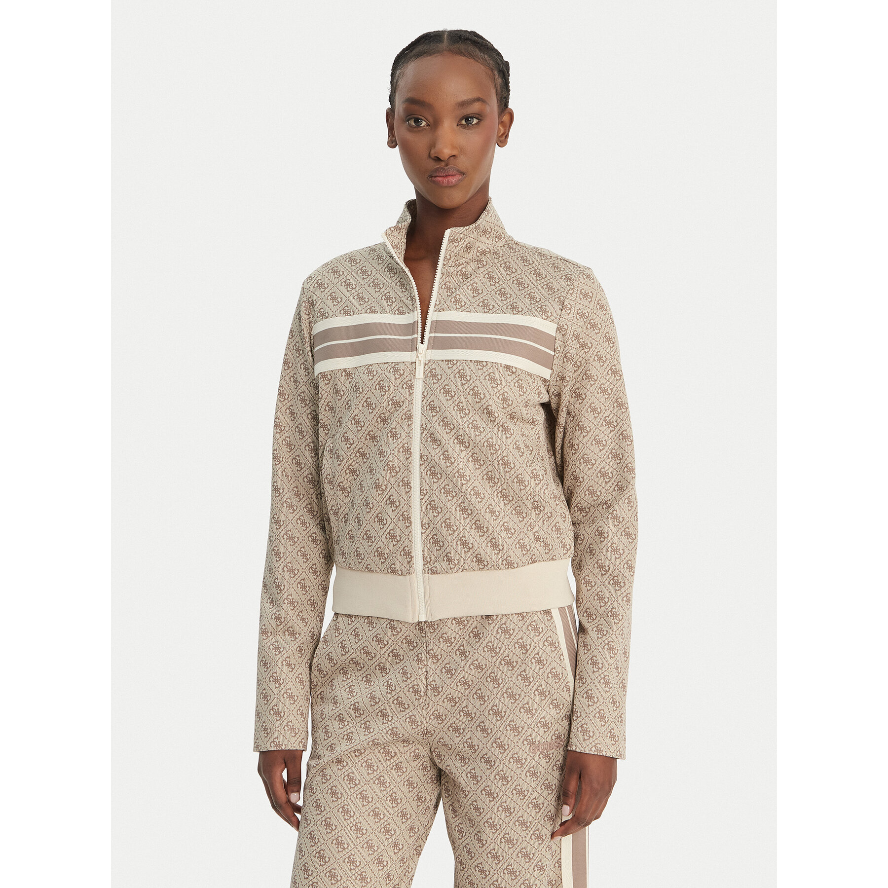 Guess Bluza V6GQ06 K2957 Beżowy Regular Fit
