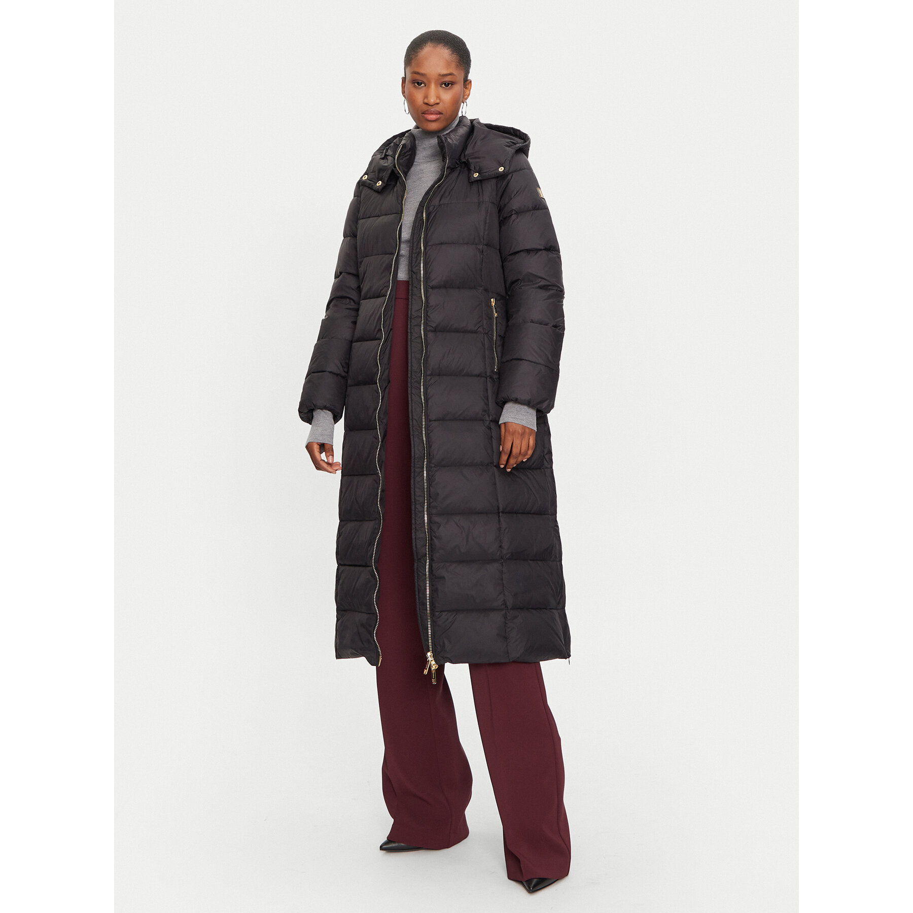 Fracomina Kurtka puchowa FR24WC3005O42301 Czarny Regular Fit
