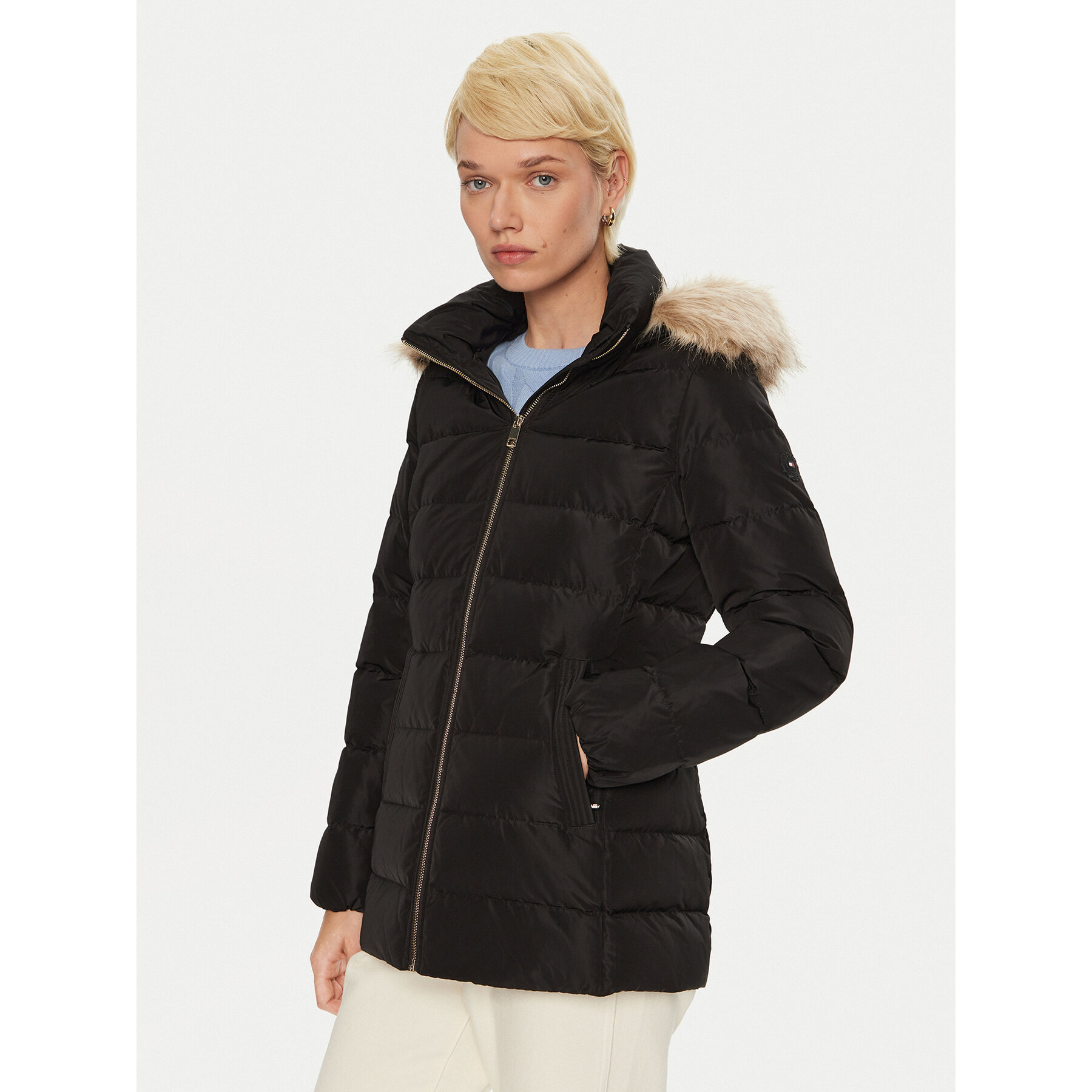 Tommy Hilfiger Kurtka puchowa WW0WW43600 Czarny Regular Fit