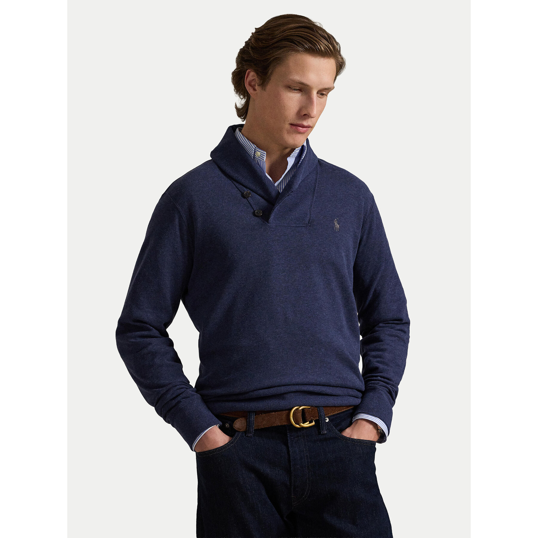 Polo Ralph Lauren Sweter 710877989001 Granatowy Regular Fit