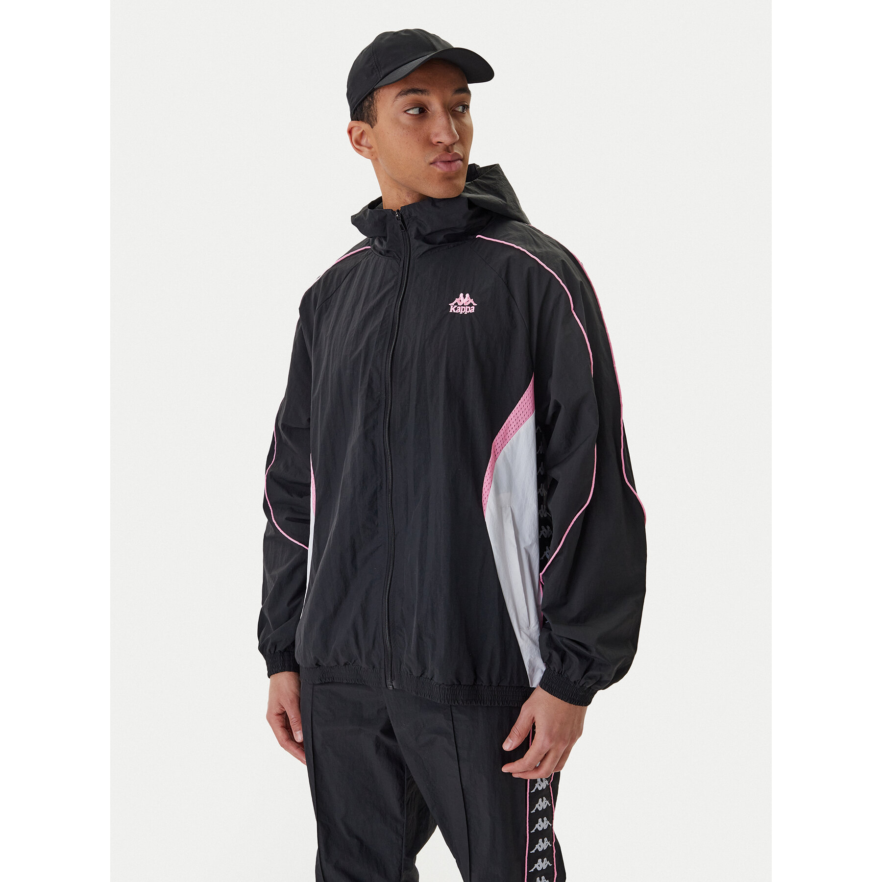 Kappa Wiatrówka Banda Silas 37222WW Czarny Comfort Fit