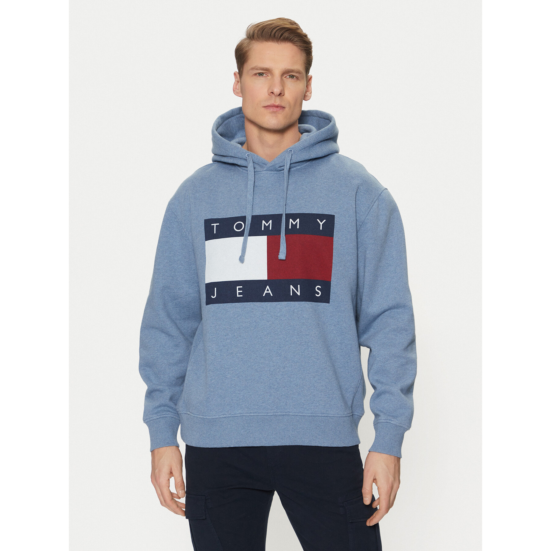 Tommy Jeans Bluza Flag DM0DM21174 Niebieski Regular Fit