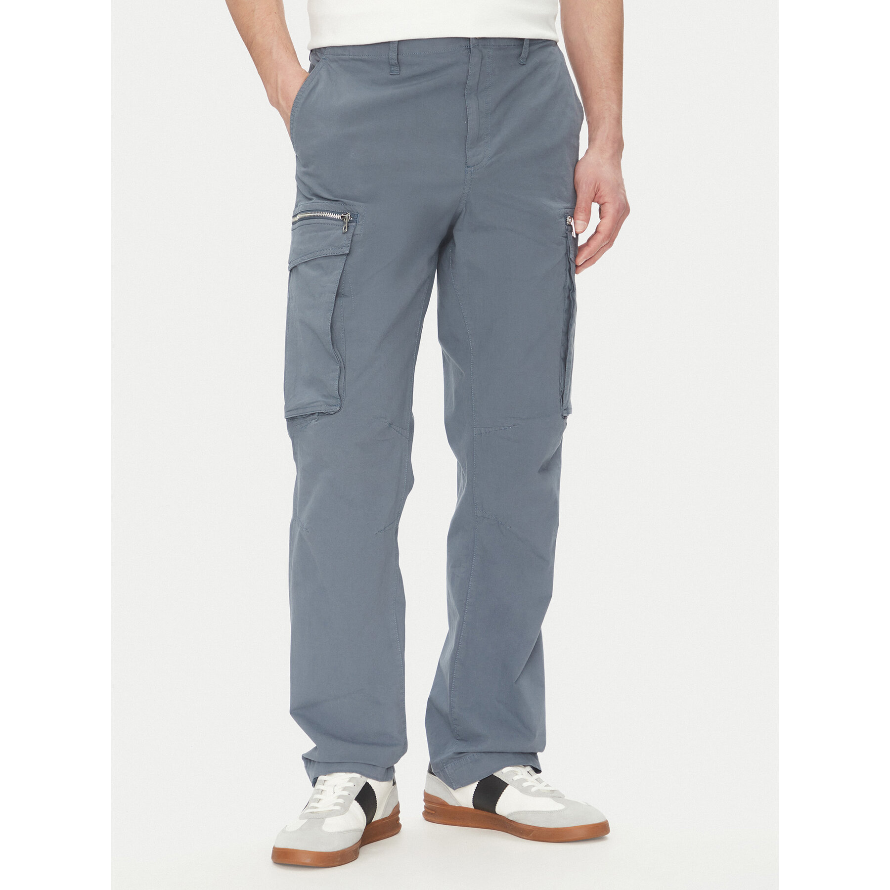 Michael Kors Spodnie materiałowe CS5304LHBY Niebieski Straight Leg