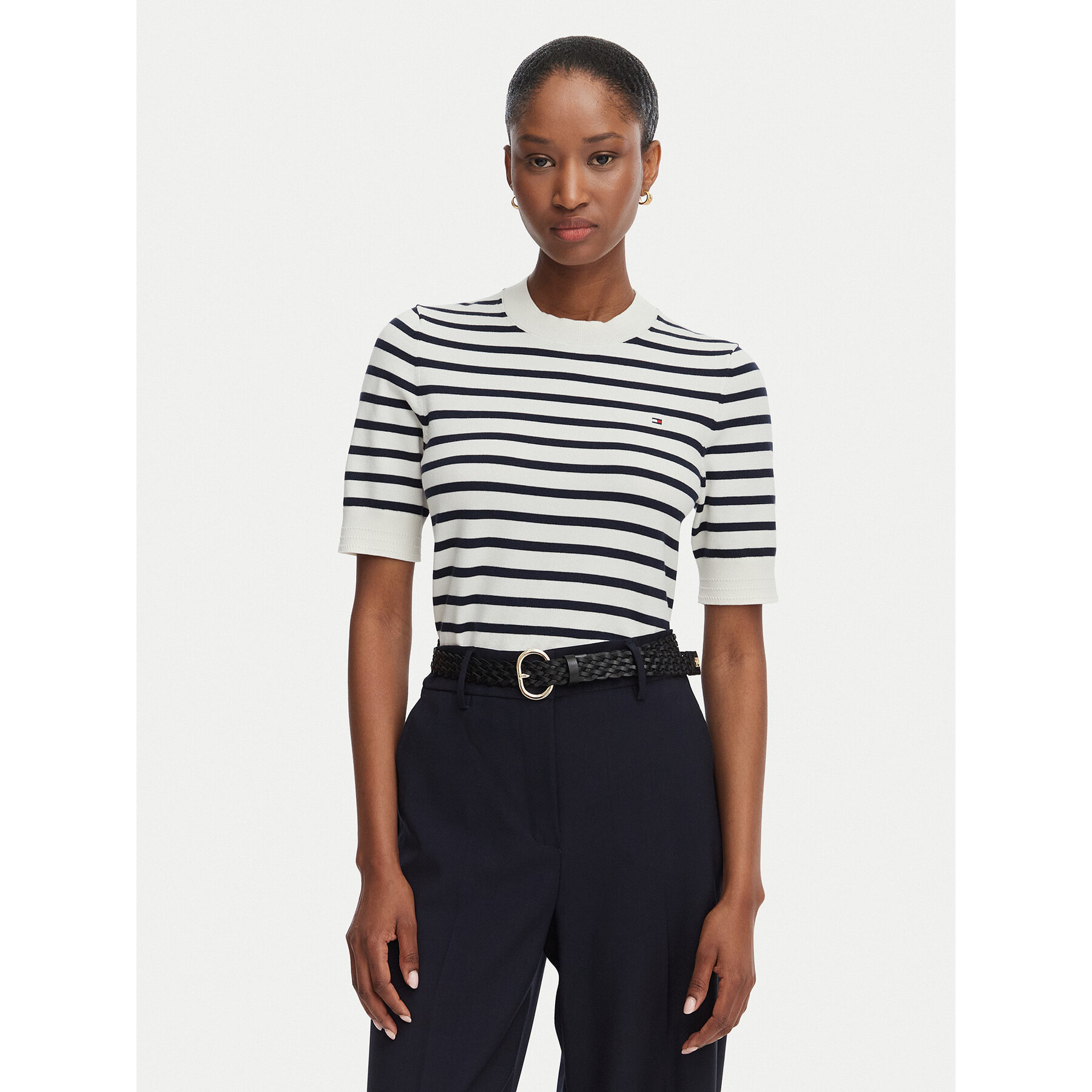 Tommy Hilfiger T-Shirt WW0WW49705 Kremowy Regular Fit
