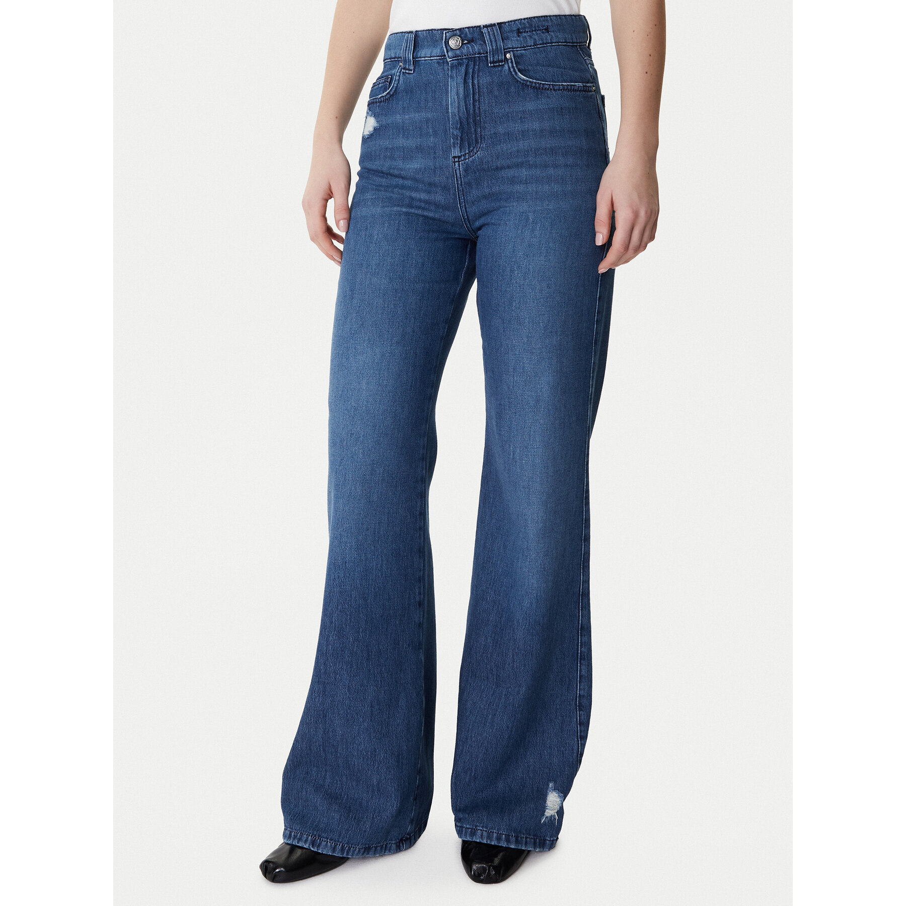 Marella Jeansy 2613181014 Niebieski Wide Leg