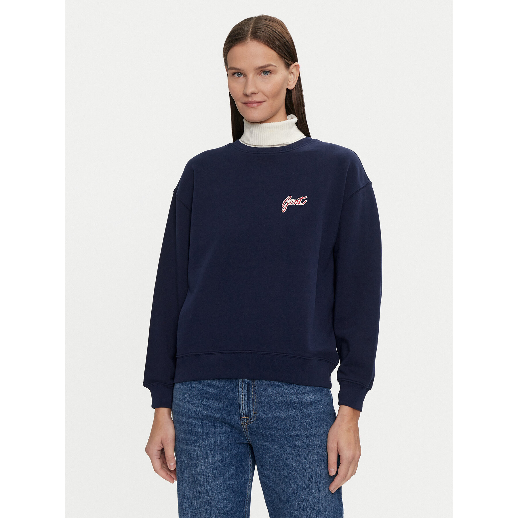 Gant Bluza 4201239 Granatowy Loose Fit