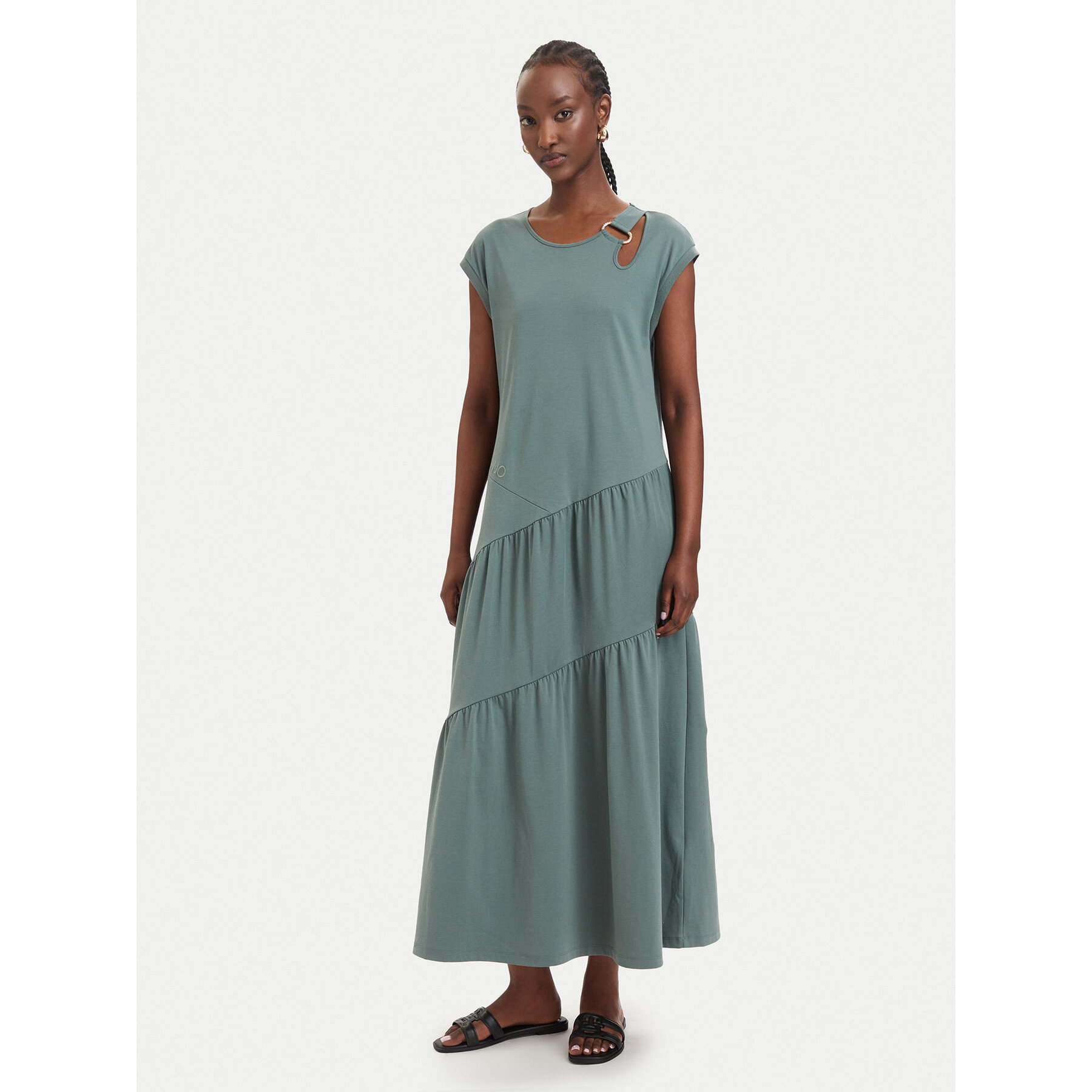 Liu Jo Sport Sukienka codzienna TA6237 J3855 Zielony ciemny Relaxed Fit