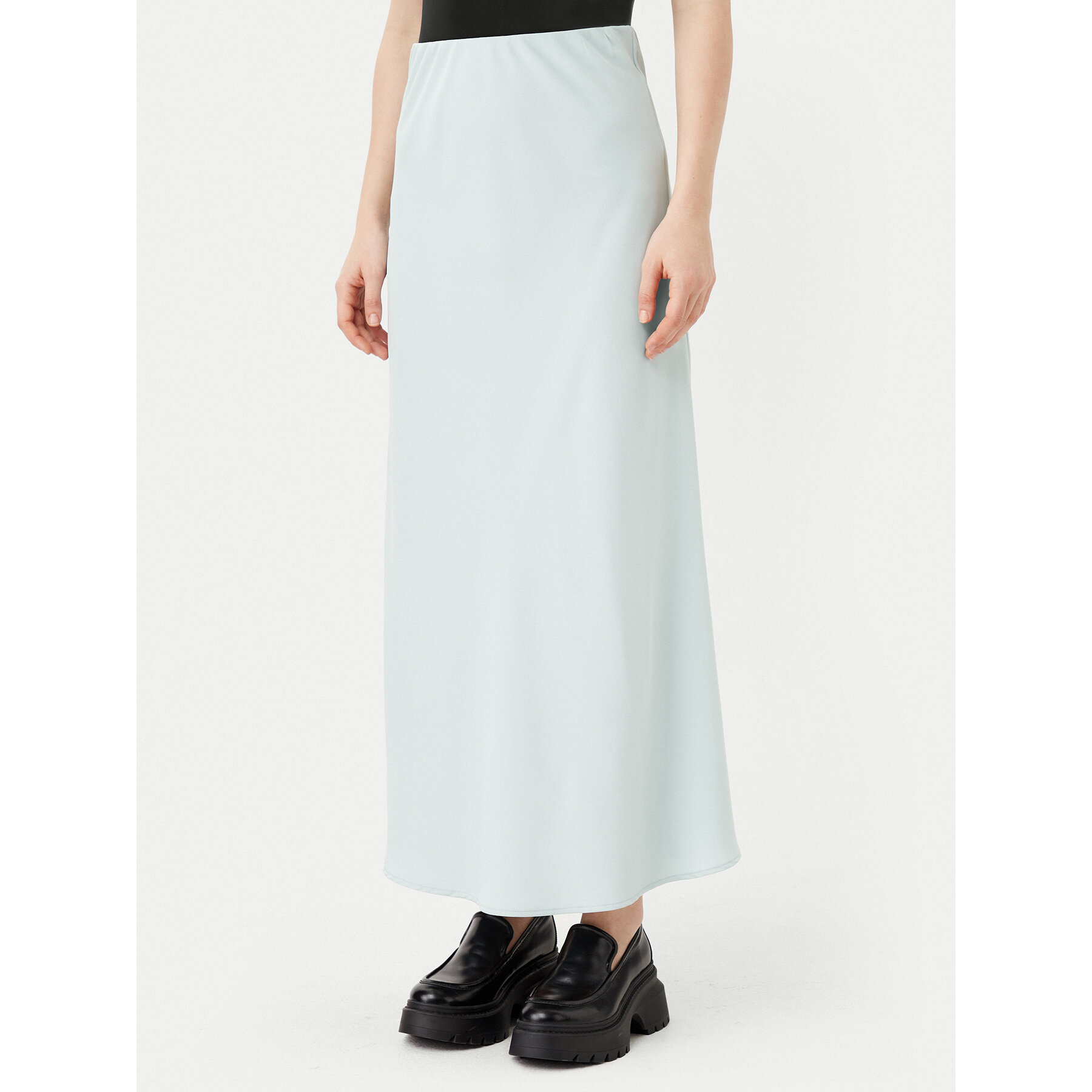 Pieces Spódnica midi Franan 17116541 Błękitny Regular Fit