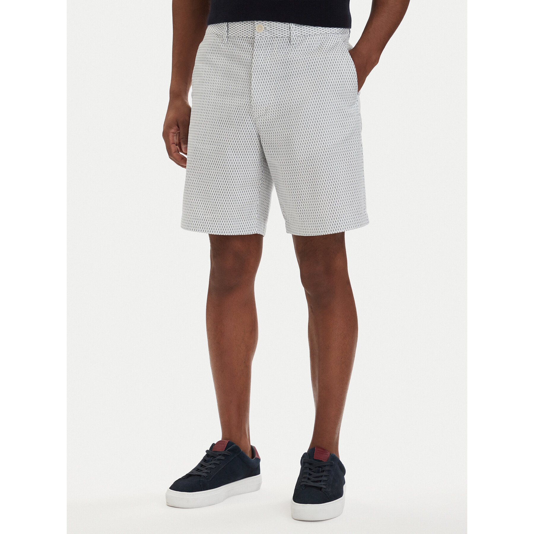 Tommy Hilfiger Szorty materiałowe Dover Print MW0MW42353 Biały Slim Fit