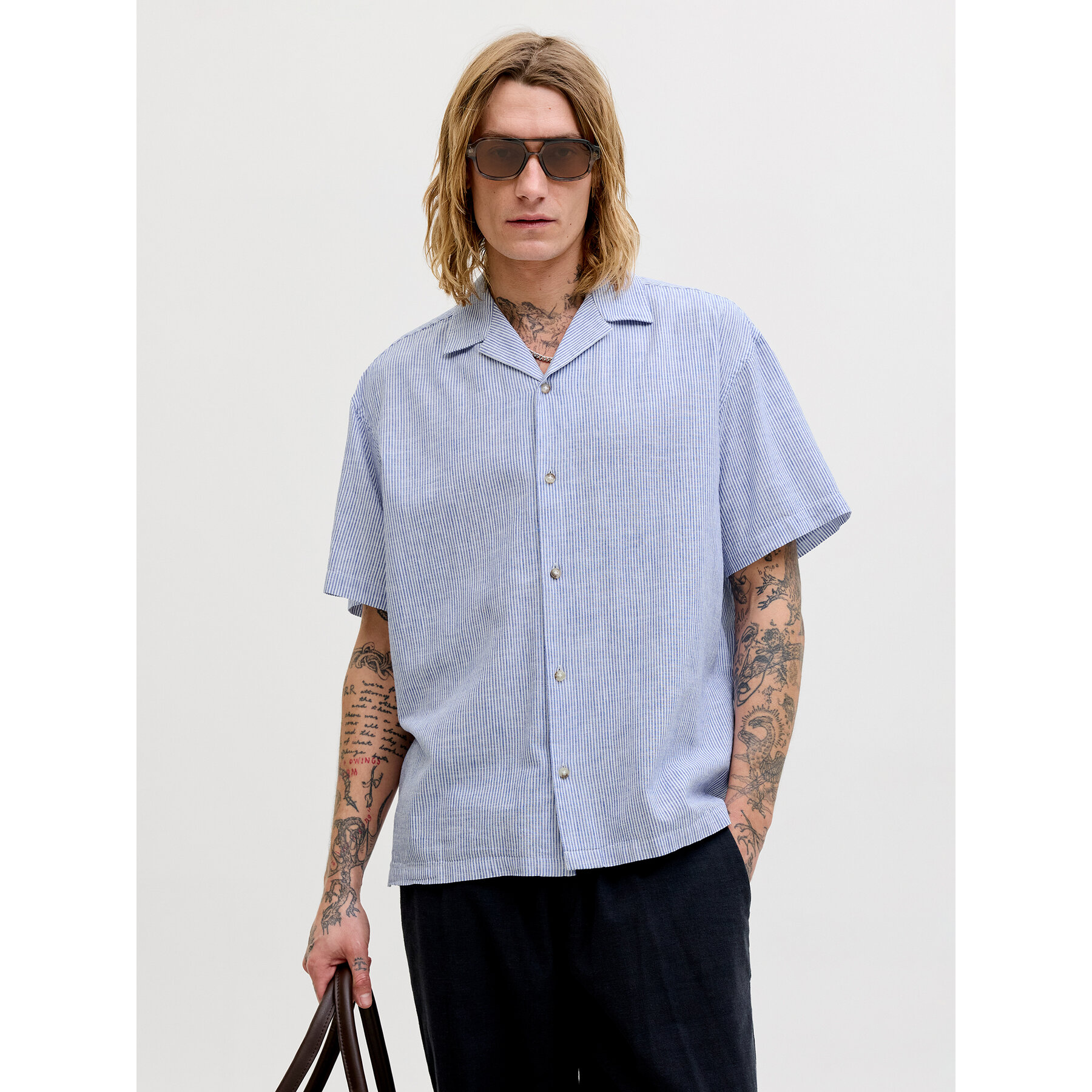 Jack & Jones Koszula Summer 12289191 Niebieski Relaxed Fit