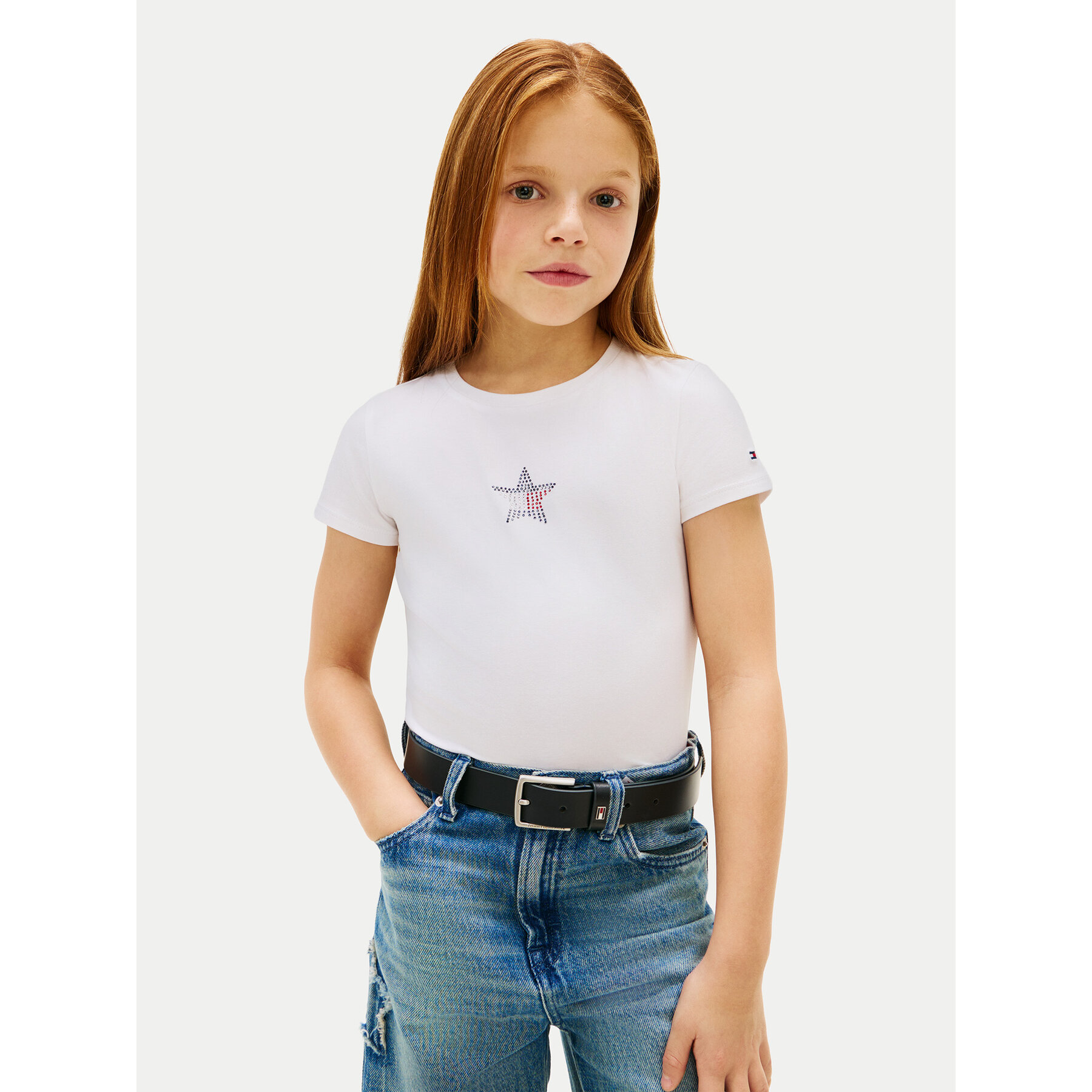 Tommy Hilfiger T-Shirt KG0KG09097 Biały Extra Slim Fit