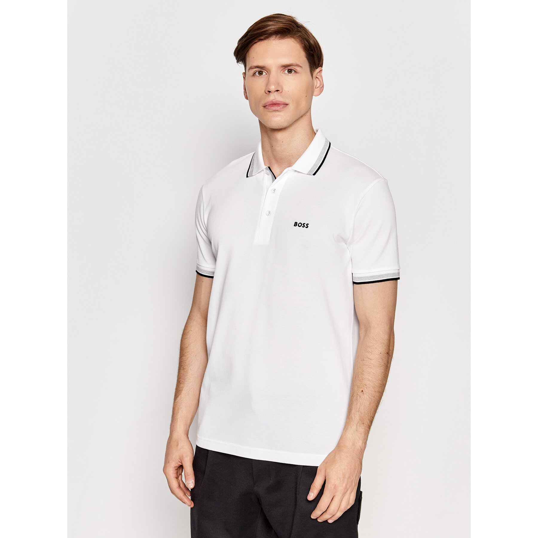 Boss Polo Paddy 50469055 Biały Regular Fit