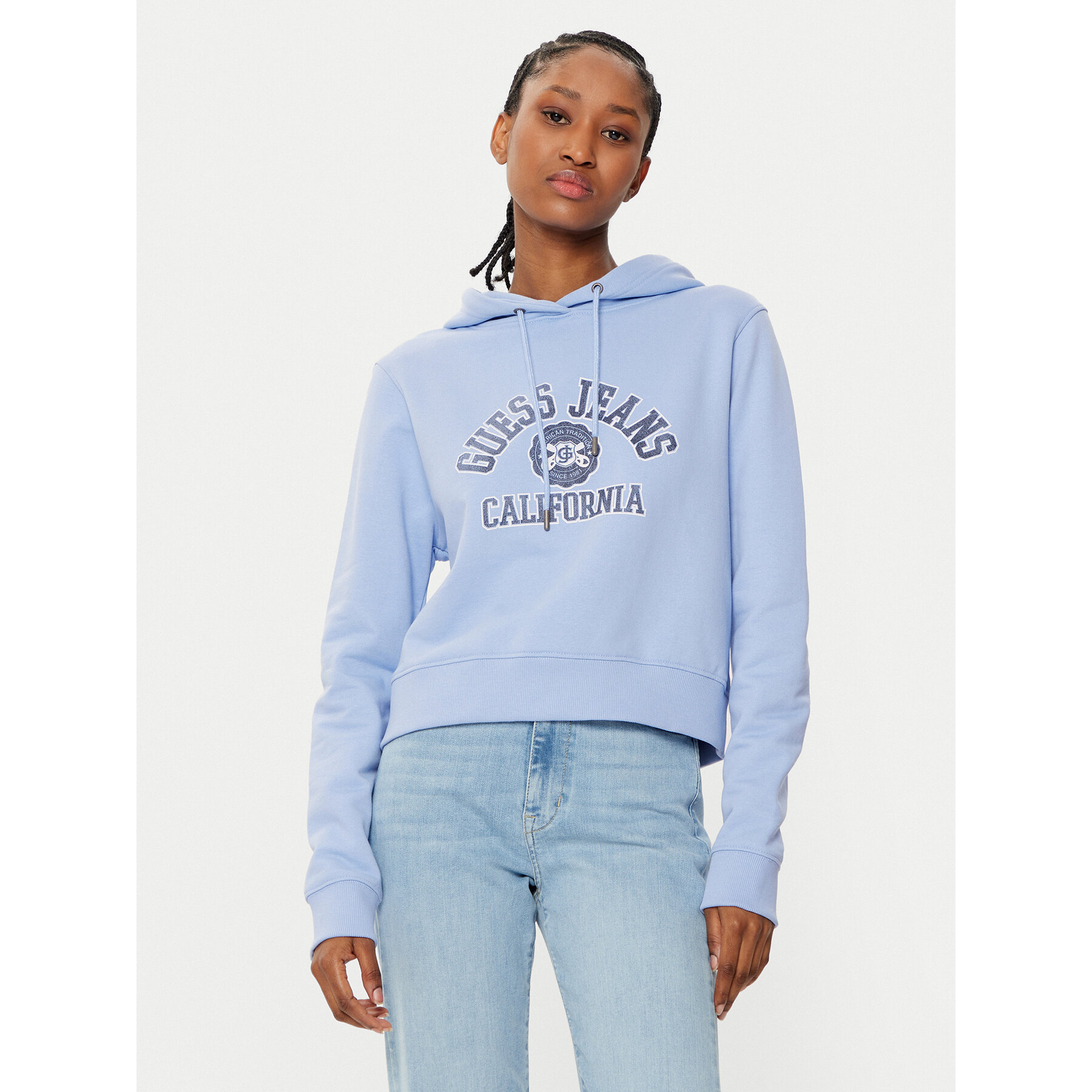 Guess Bluza W5RQ29 K68I4 Niebieski Regular Fit