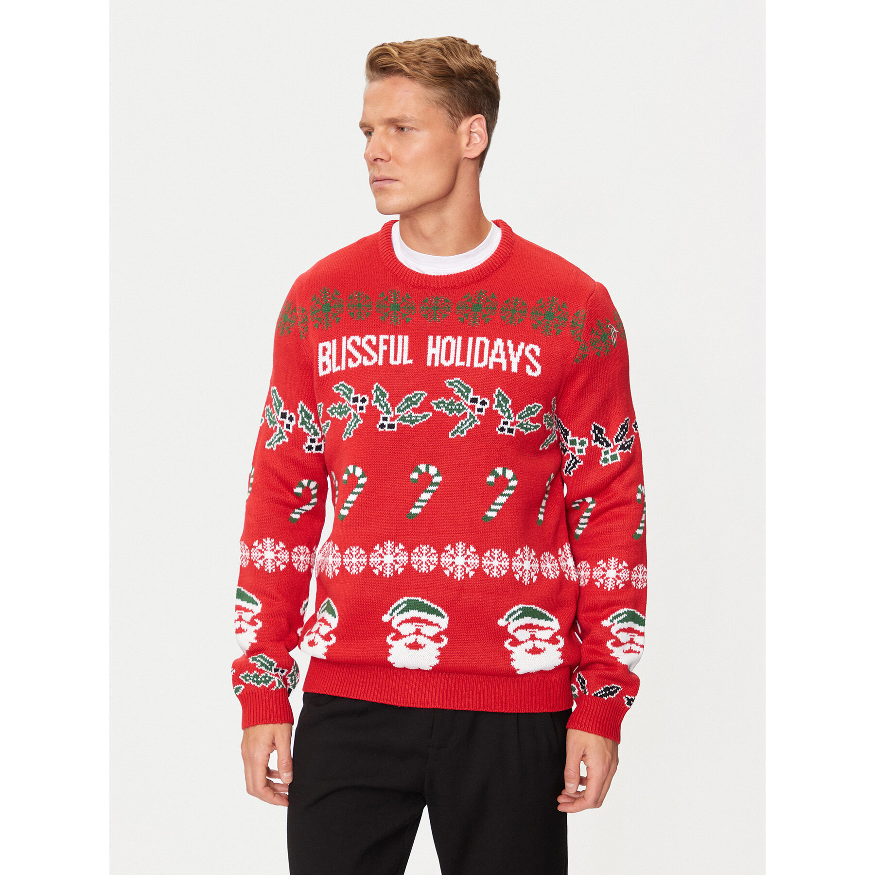 Only & Sons Sweter Xmas 22031171 Czerwony Regular Fit