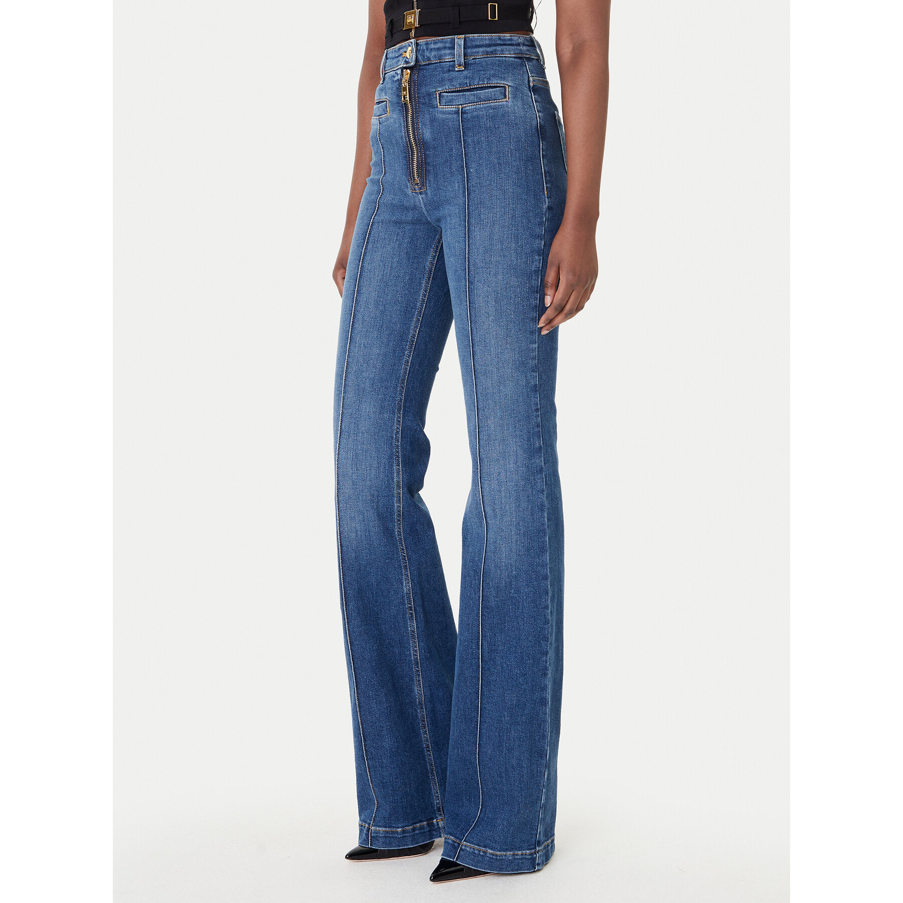Elisabetta Franchi Jeansy PJ-17D-61E2 139 Niebieski Regular Fit