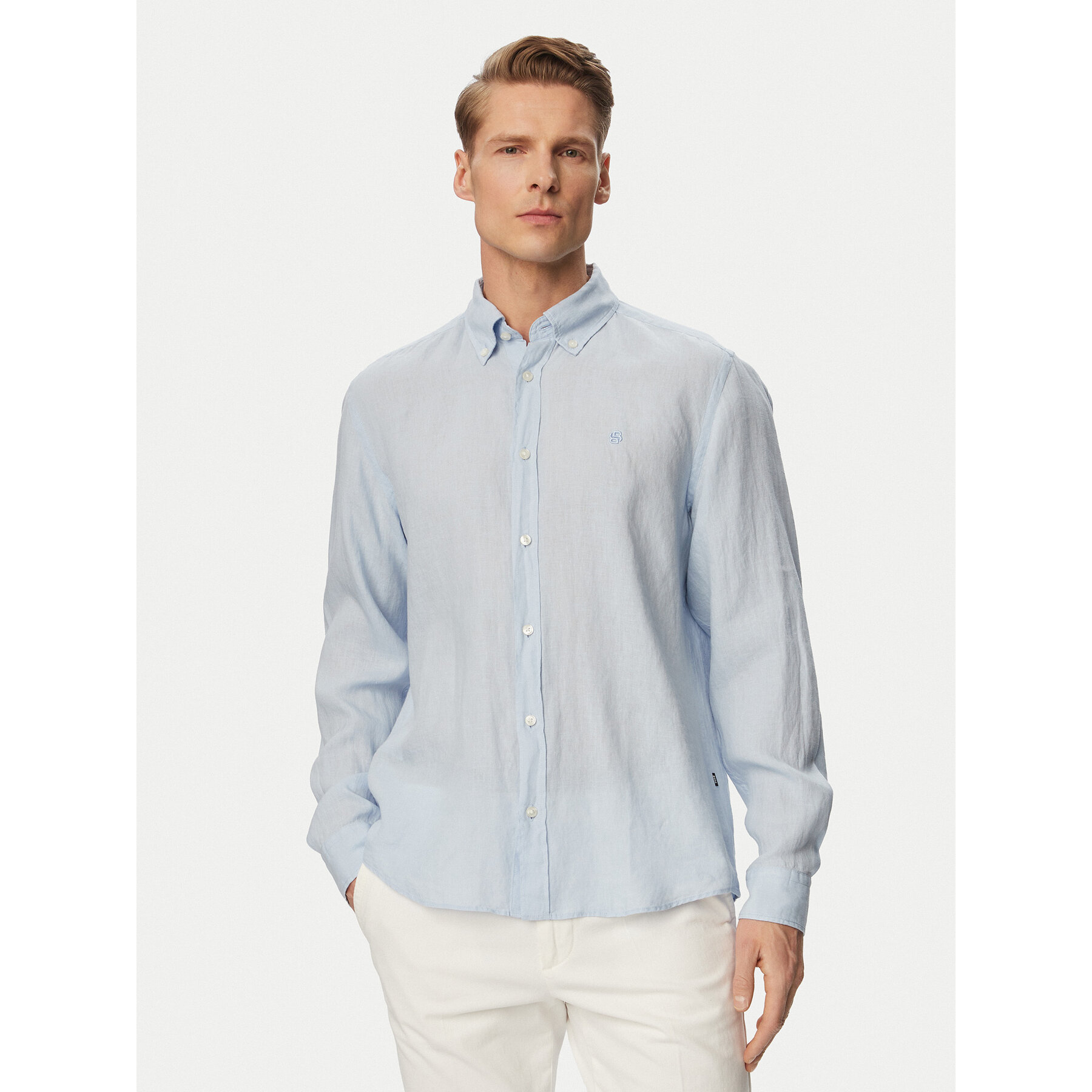 BOSS Koszula H-Liam 50556077 Niebieski jasny Regular Fit