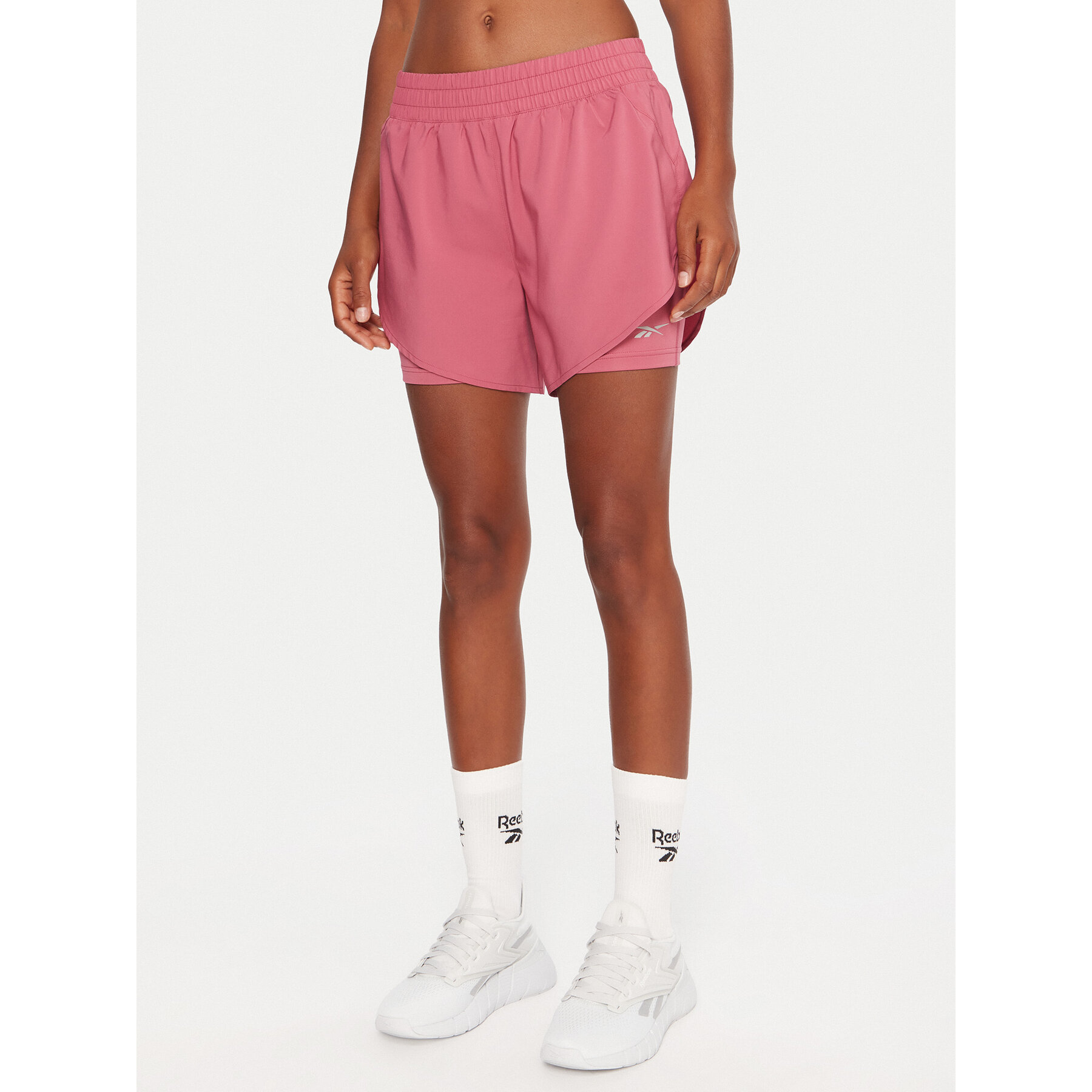 Reebok Szorty sportowe RK25186CCW Różowy Slim Fit