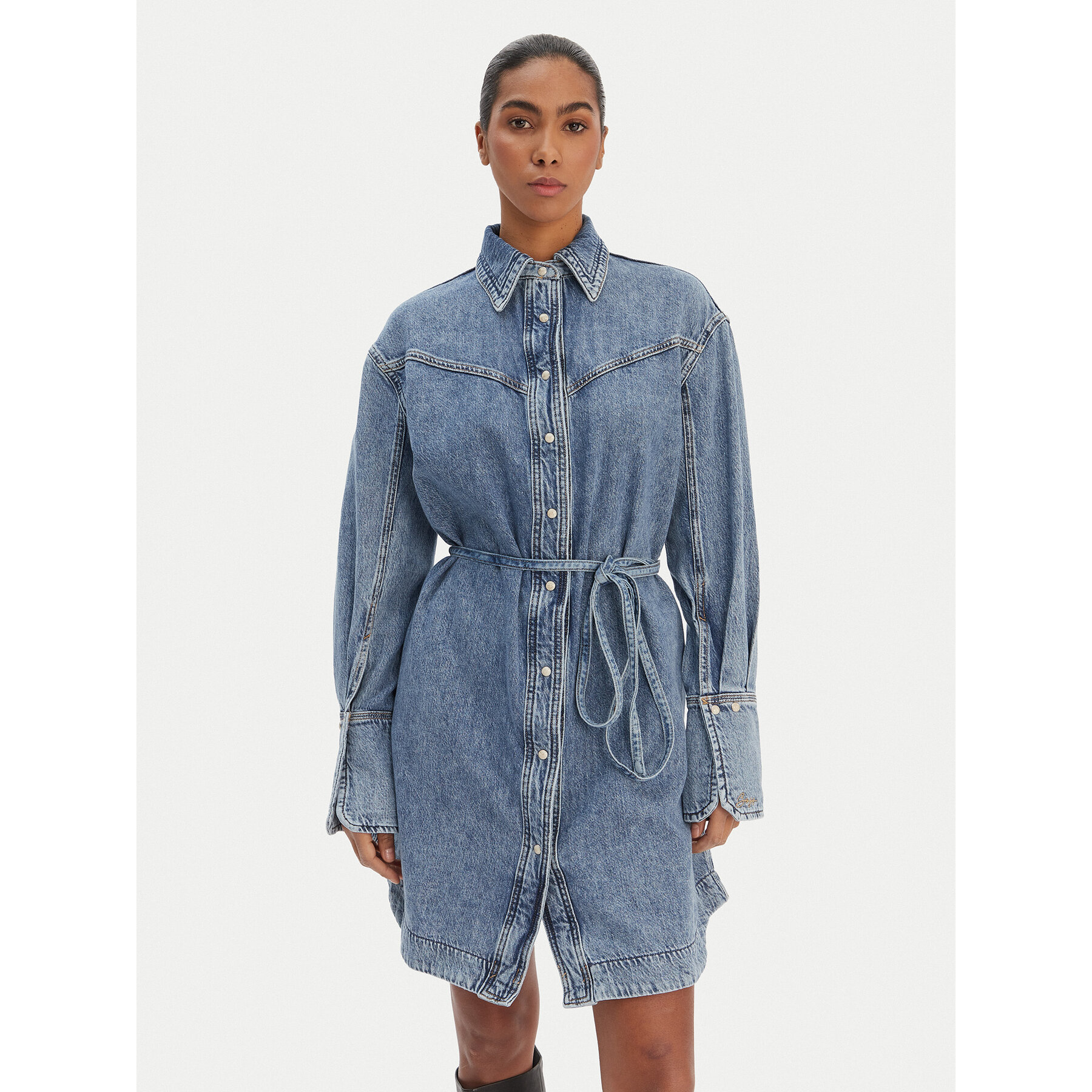 BOSS Sukienka jeansowa 50557046 Niebieski Regular Fit