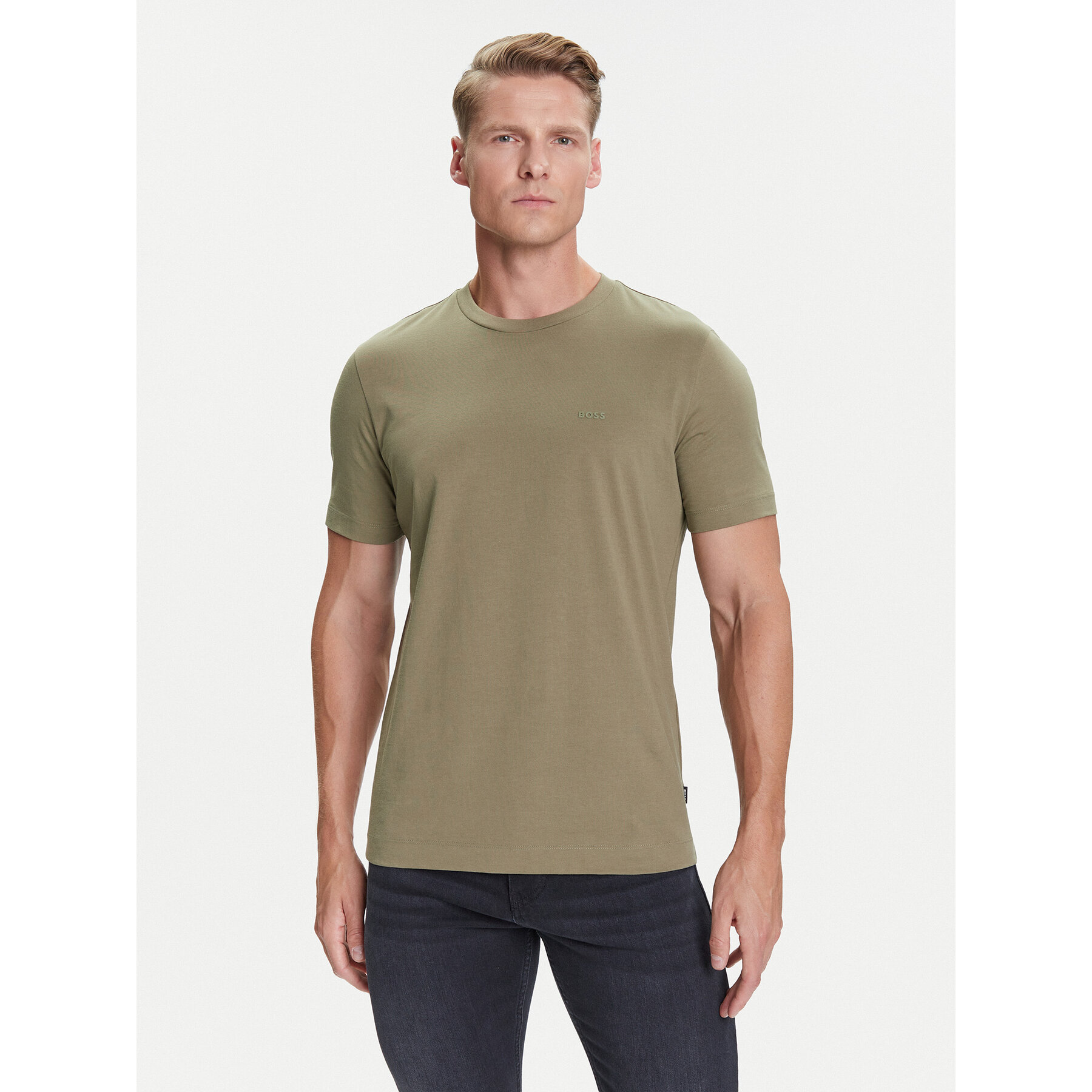 BOSS T-Shirt Thompson 01 Zielony Regular Fit