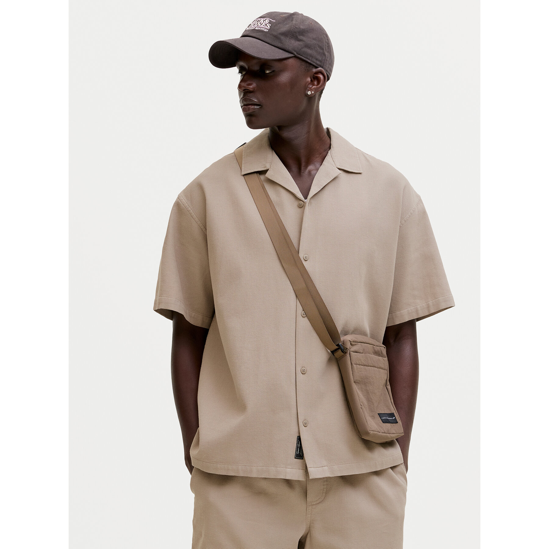 Jack & Jones Koszula Global 12295551 Beżowy Relaxed Fit