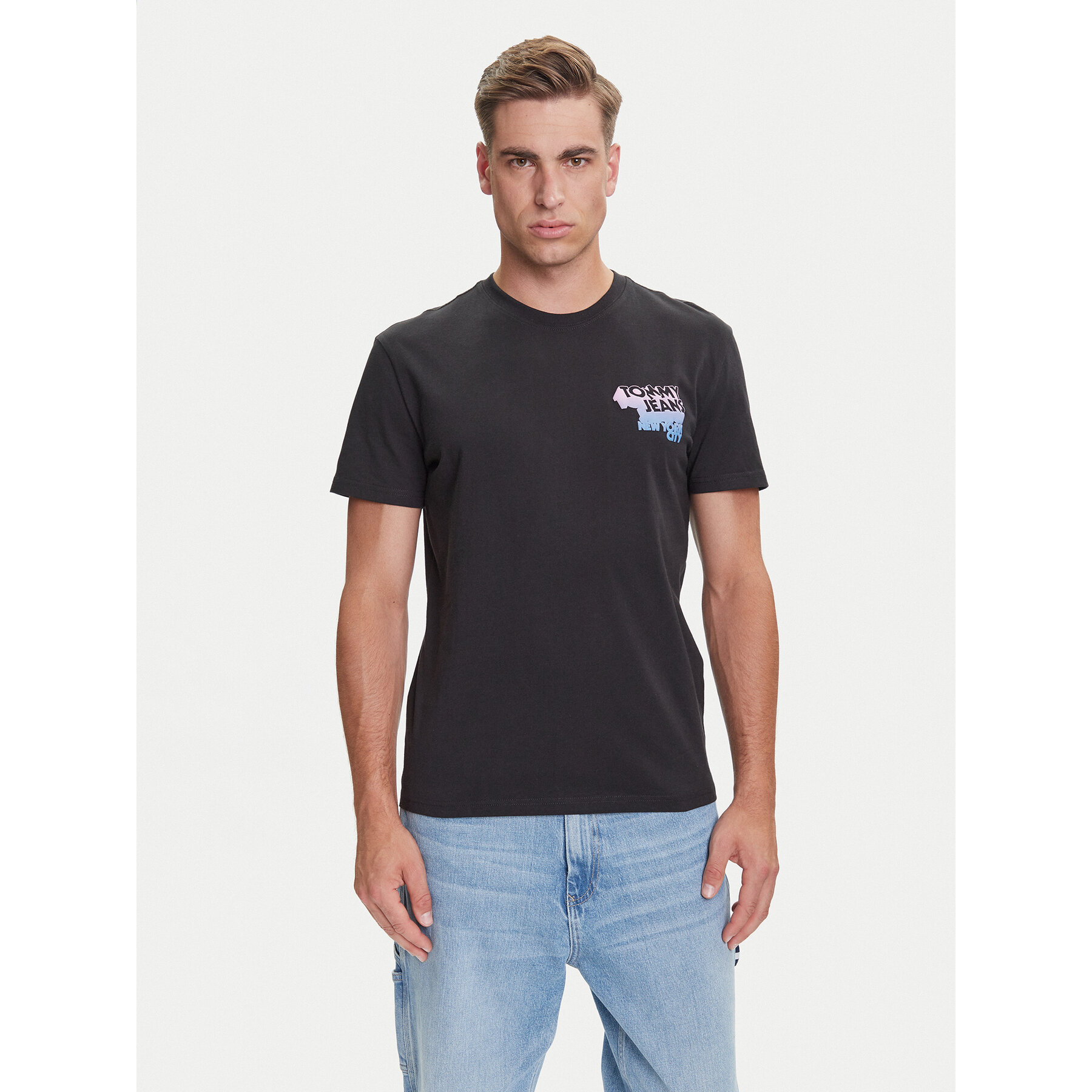 Tommy Jeans T-Shirt Stack Backprint DM0DM21589 Czarny Regular Fit