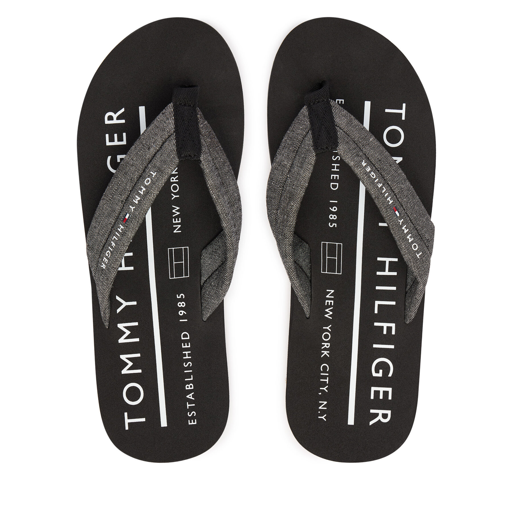 Tommy Hilfiger Japonki Hilfiger Chambray Beach Sandal FM0FM05751 Szary