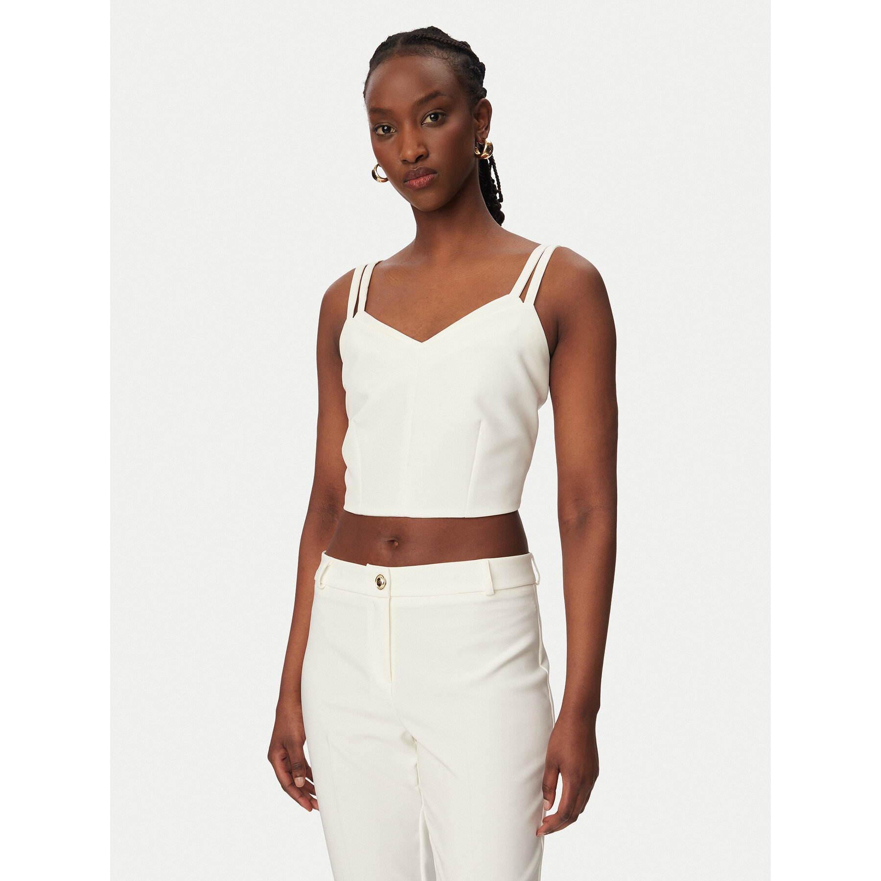 Rinascimento Top CFC0127891003 Biały Slim Fit