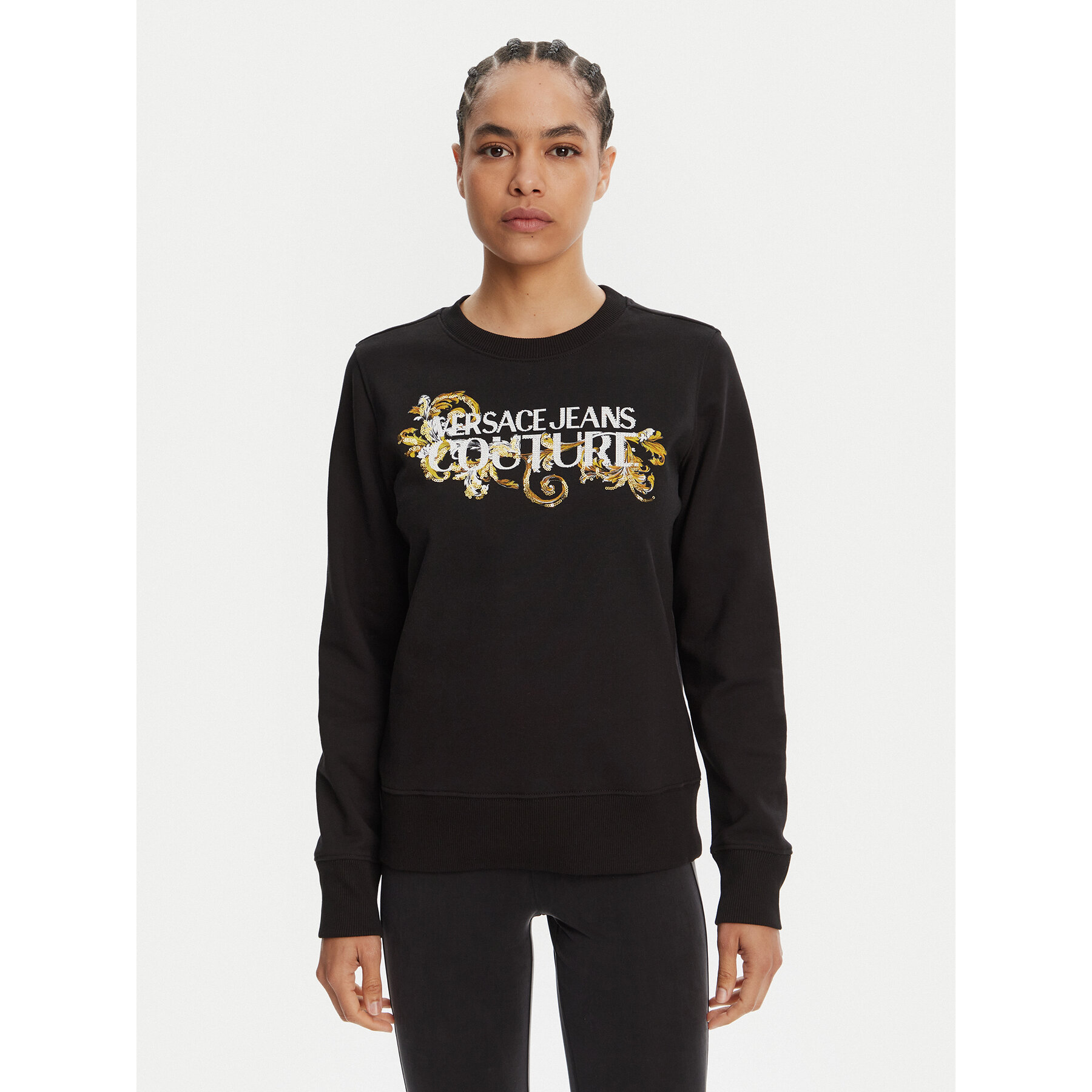 Versace Jeans Couture Bluza 78HAIC06 Czarny Regular Fit