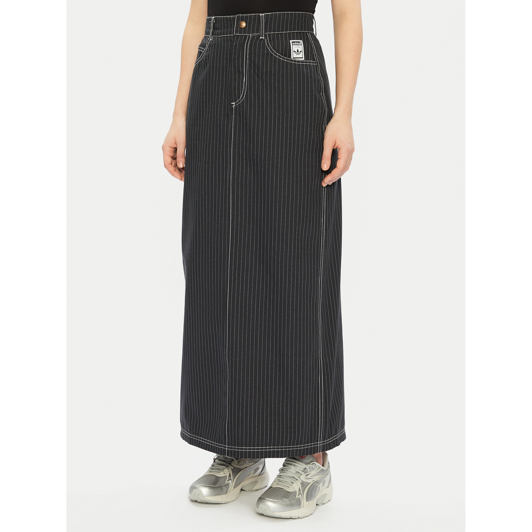 adidas Spódnica maxi Allover Print JJ3142 Szary Regular Fit