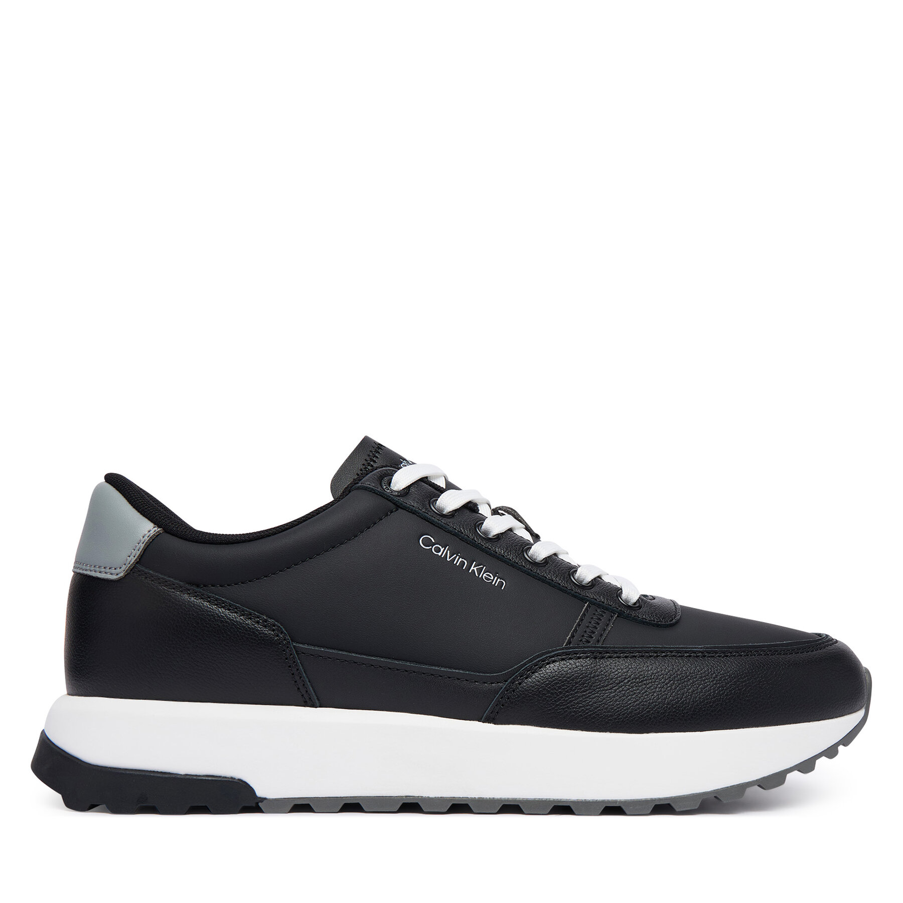 Calvin Klein Sneakersy City Runner Laceup Lth Mix HM0HM02214 Czarny
