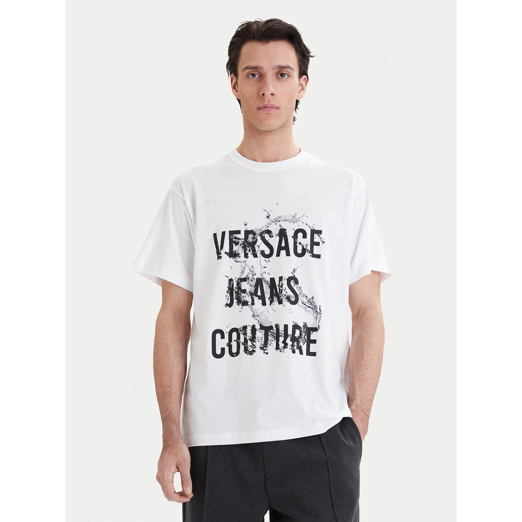 Versace Jeans Couture T-Shirt 80GAHC01 CJ01C Biały Regular Fit