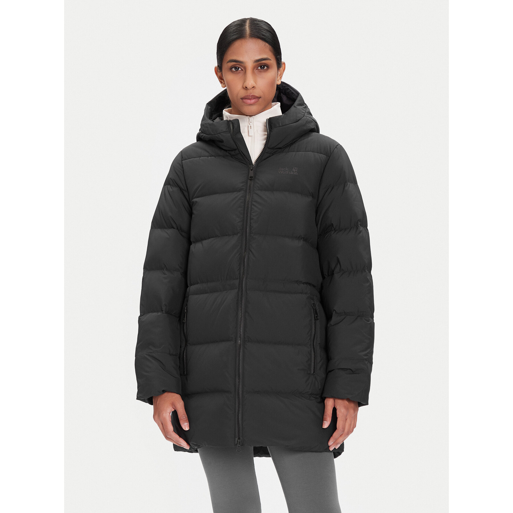 Jack Wolfskin Kurtka puchowa Frozen Palace A65096 Czarny Regular Fit