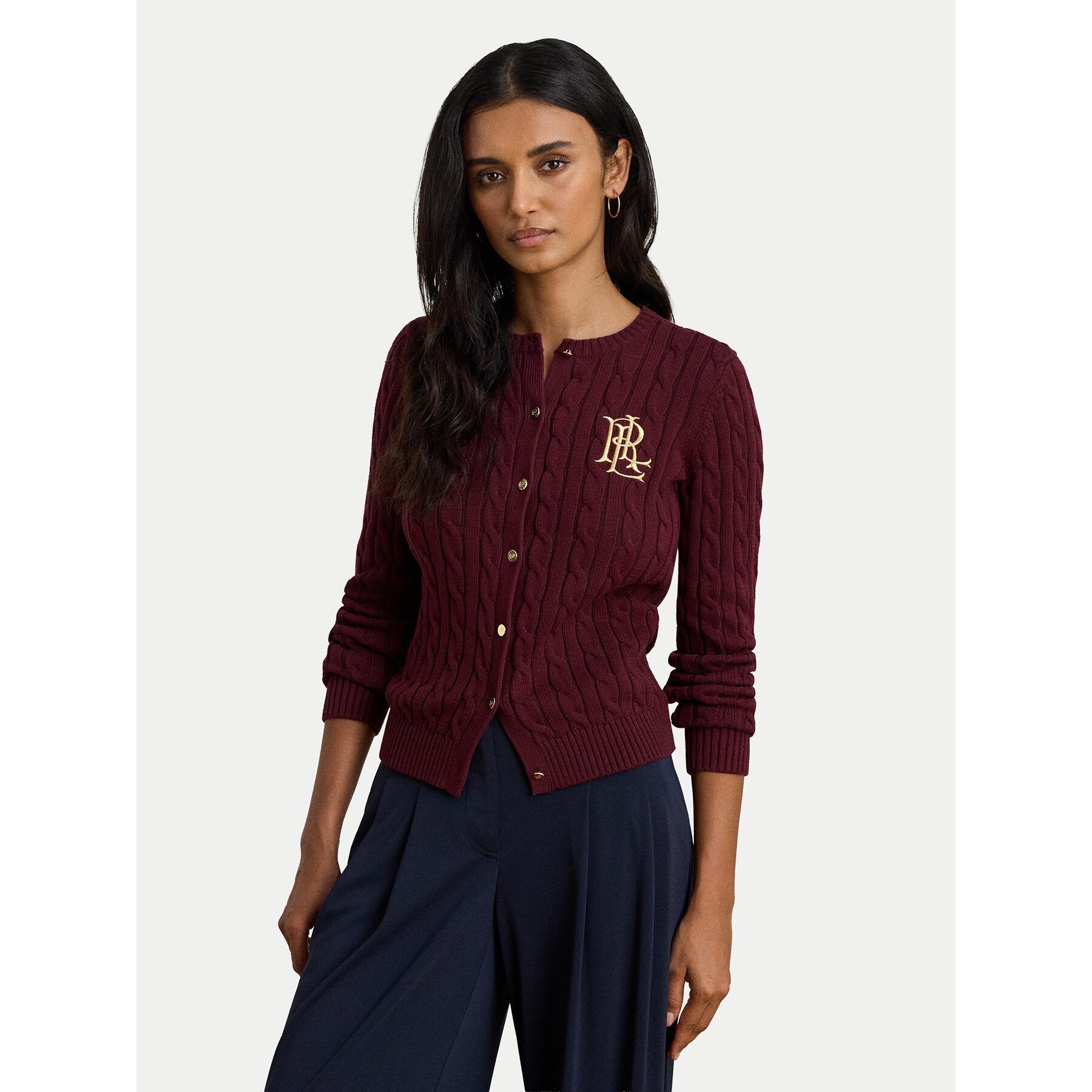 LAUREN RALPH LAUREN Kardigan 200932225014 Bordowy Regular Fit