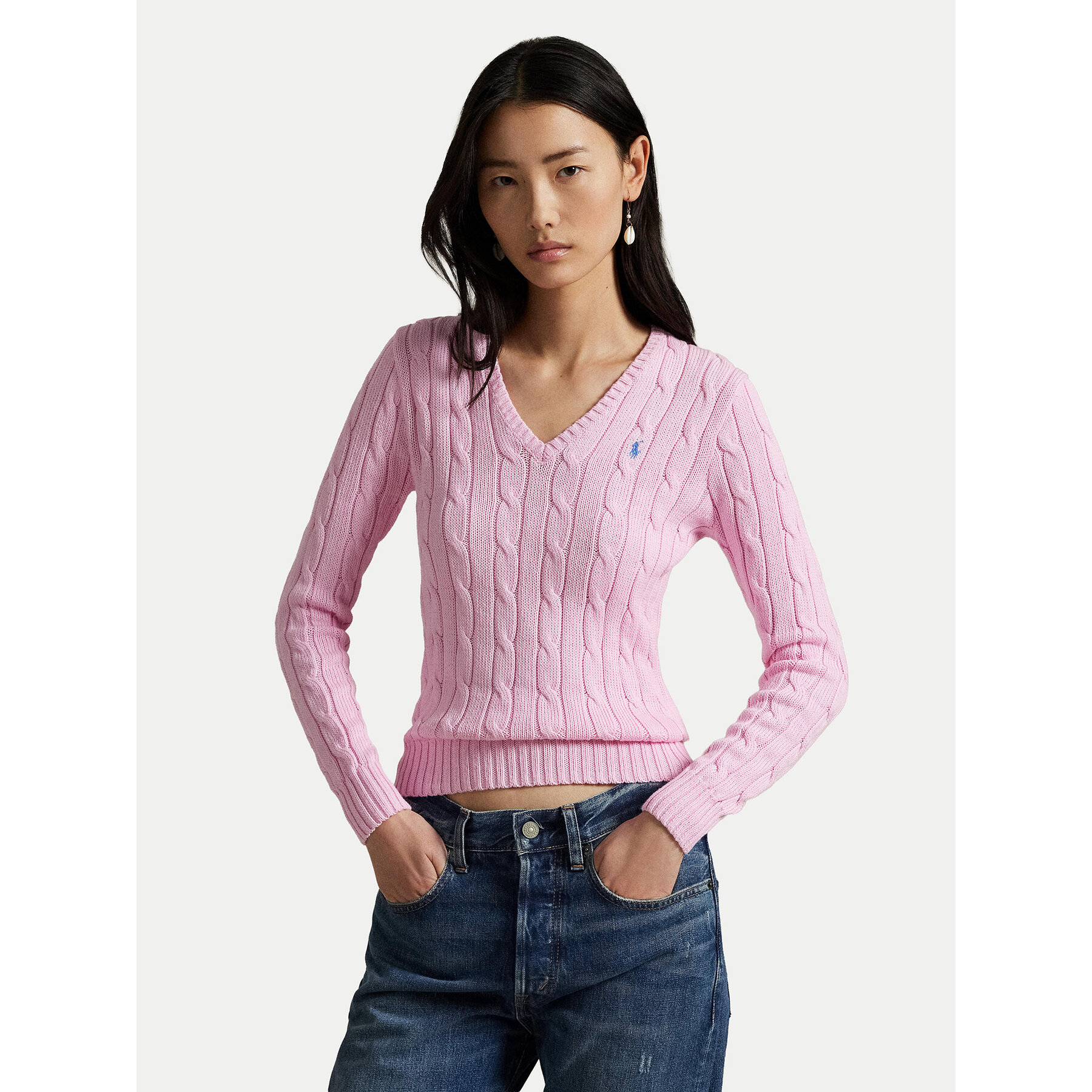 Polo Ralph Lauren Sweter 211971870006 Różowy Slim Fit